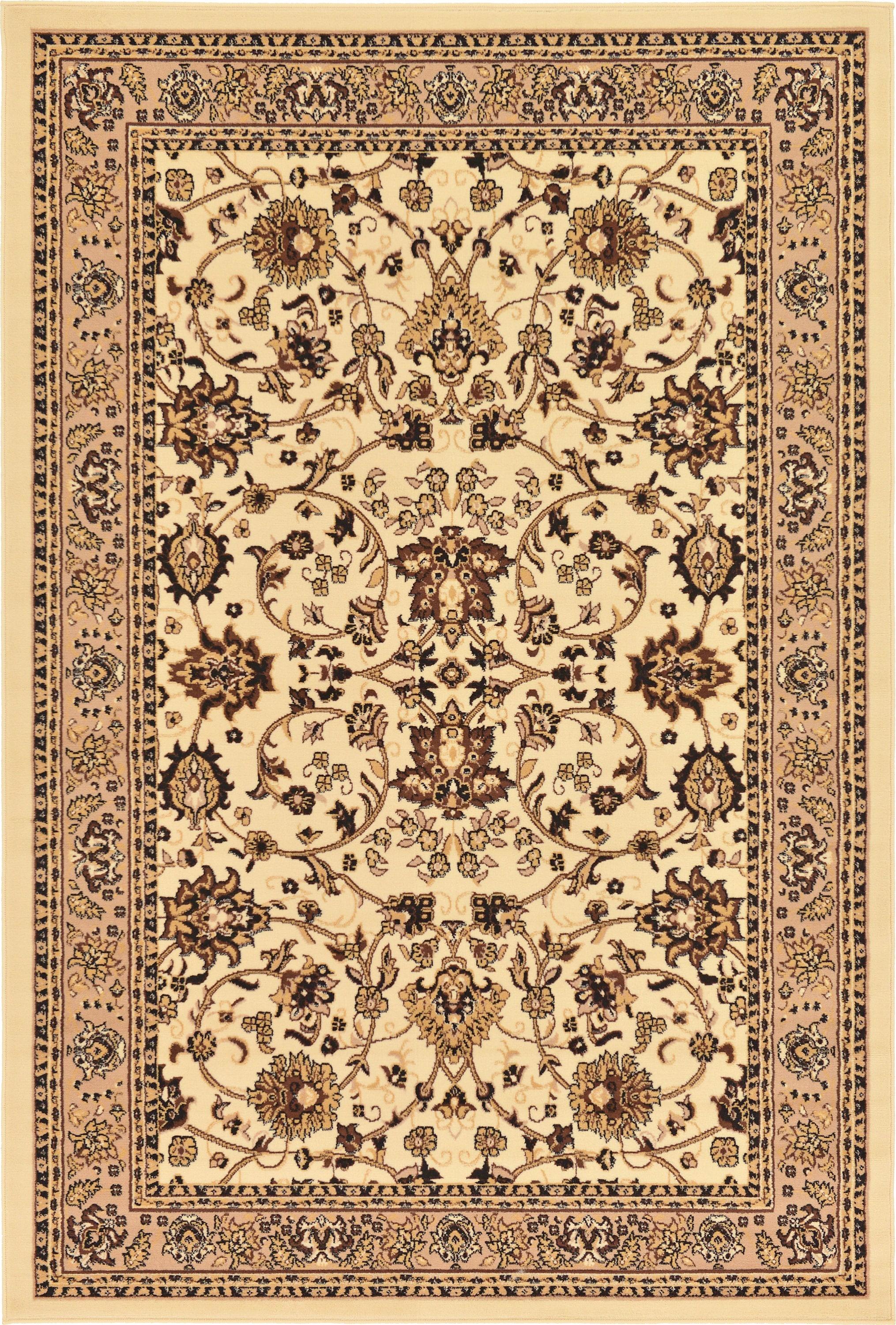 Unique Loom 6' 1 x 9' 0 Sialk Hill Washington Ivory Area Rug