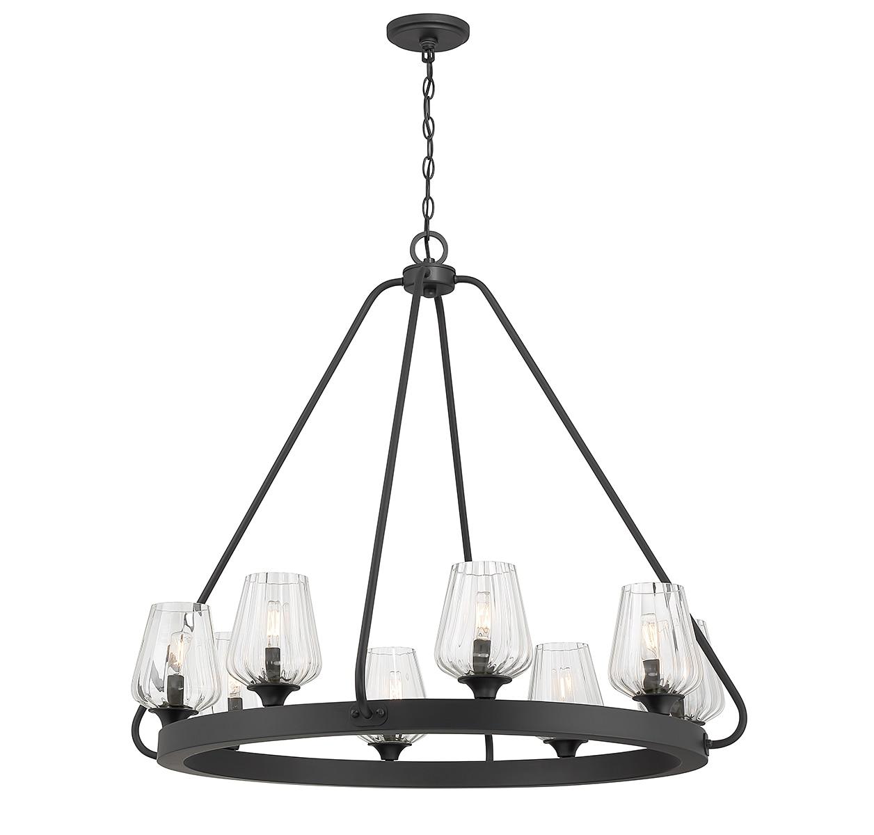 Savoy House Carlton 8 - Light Chandelier in  Matte Black