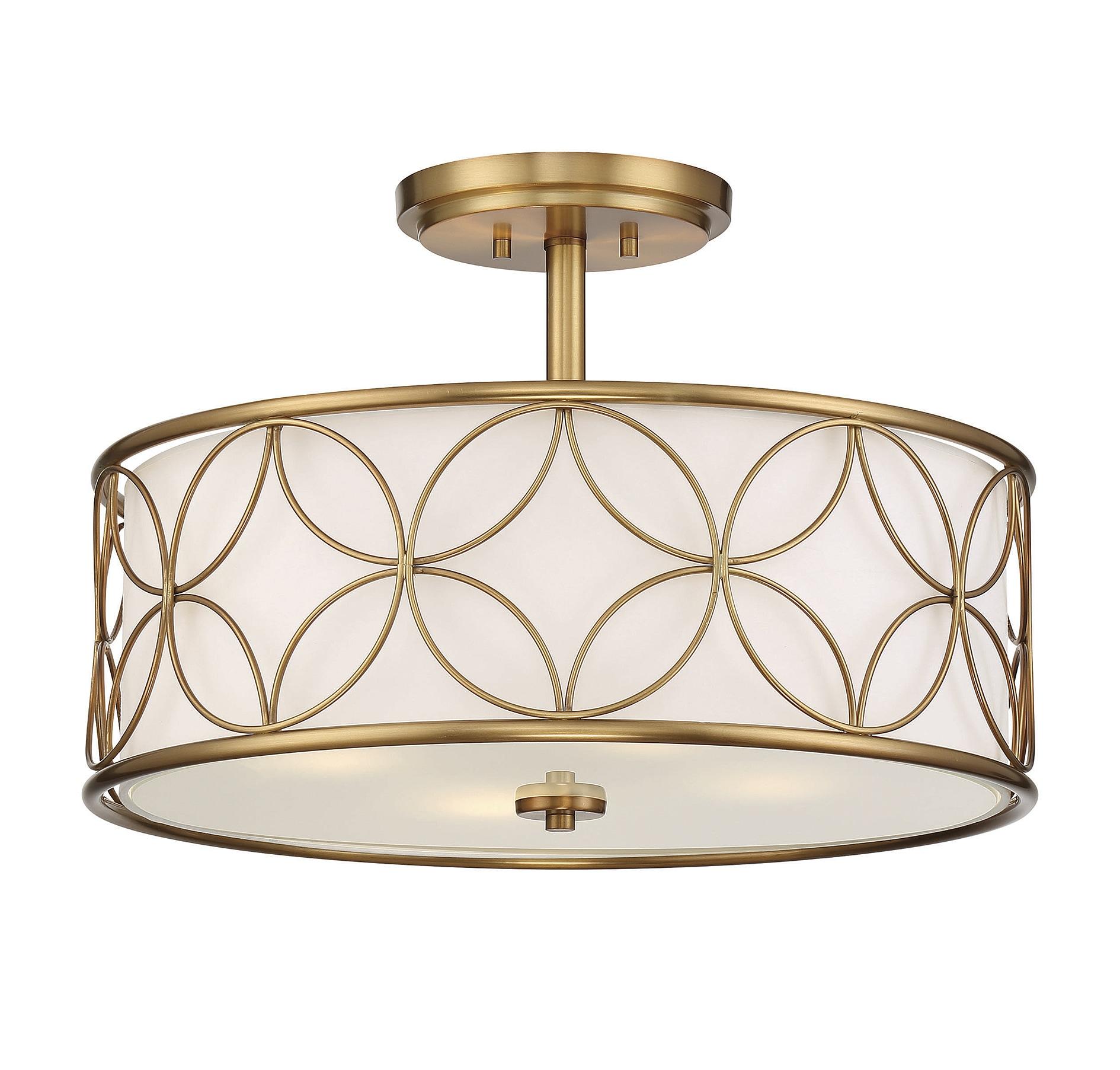 Savoy House Reid 4 - Light Semi-Flush Mount in  Warm Brass