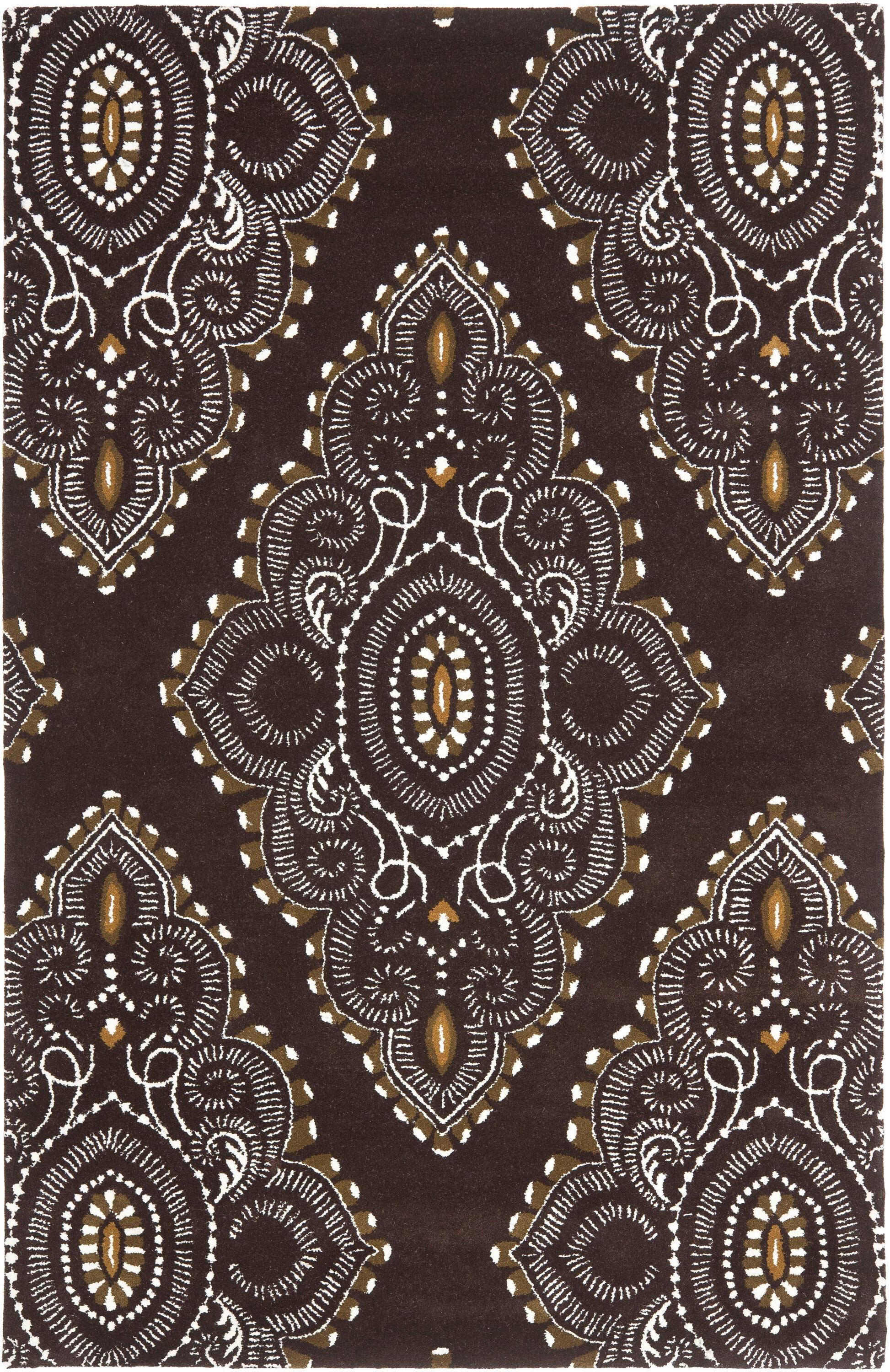 Wyndham WYD372 Hand Tufted Indoor Area Rug - Brown/Ivory - 5'x8' - Safavieh.