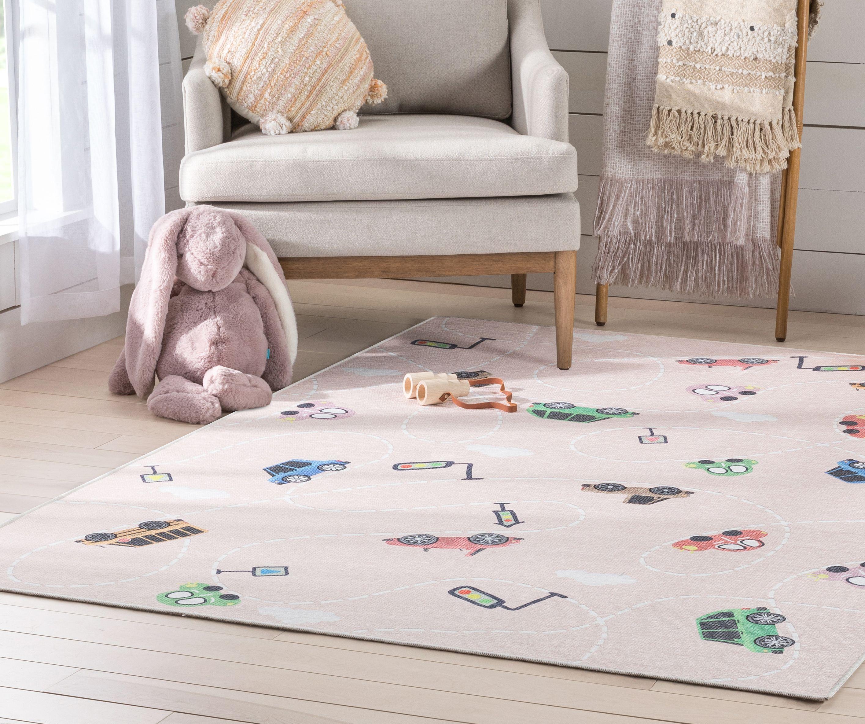 Well Woven Kids Rugs Traffic Modern Blush Area Rug