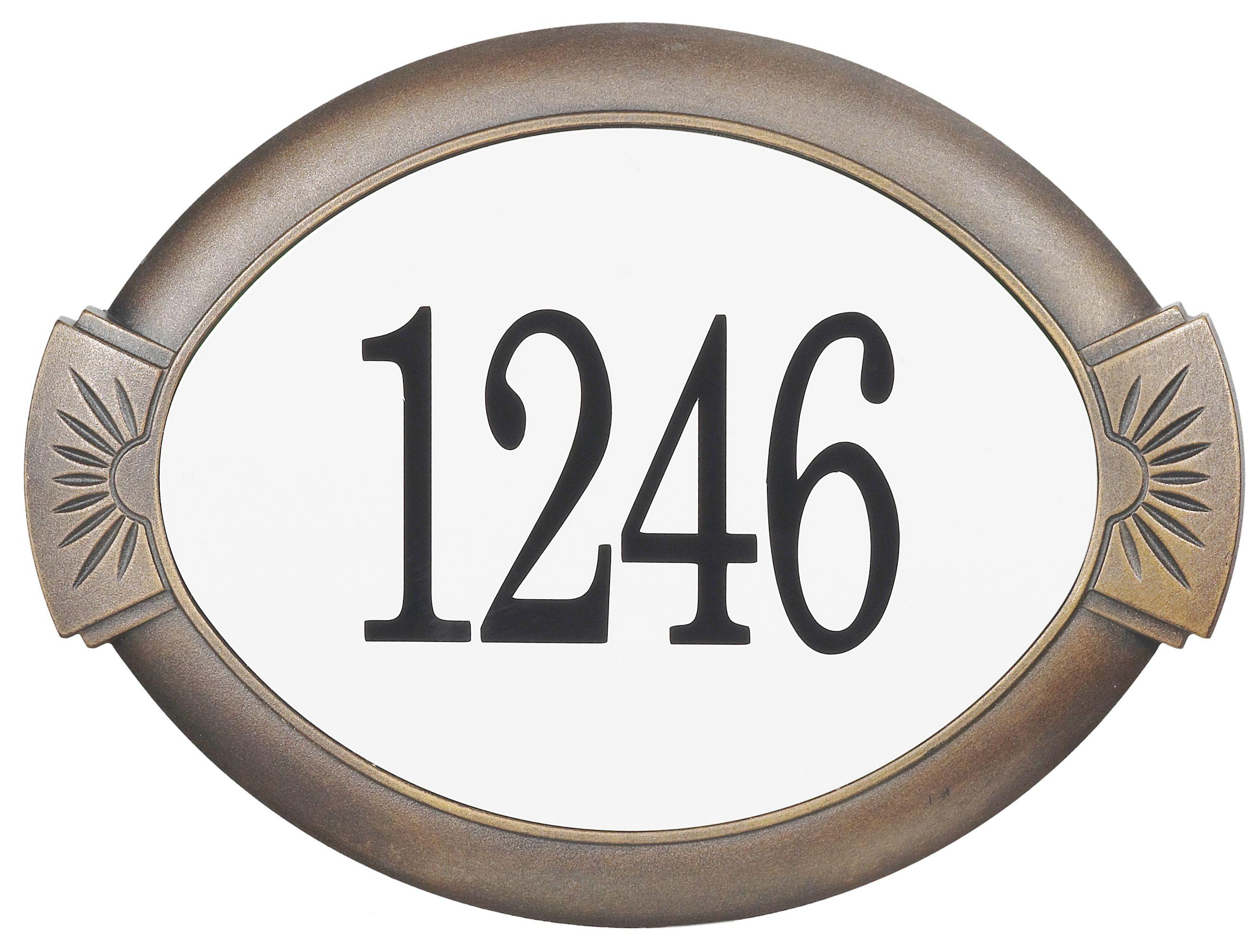 Antique Bronze Oval Cast Aluminum Address Plaque