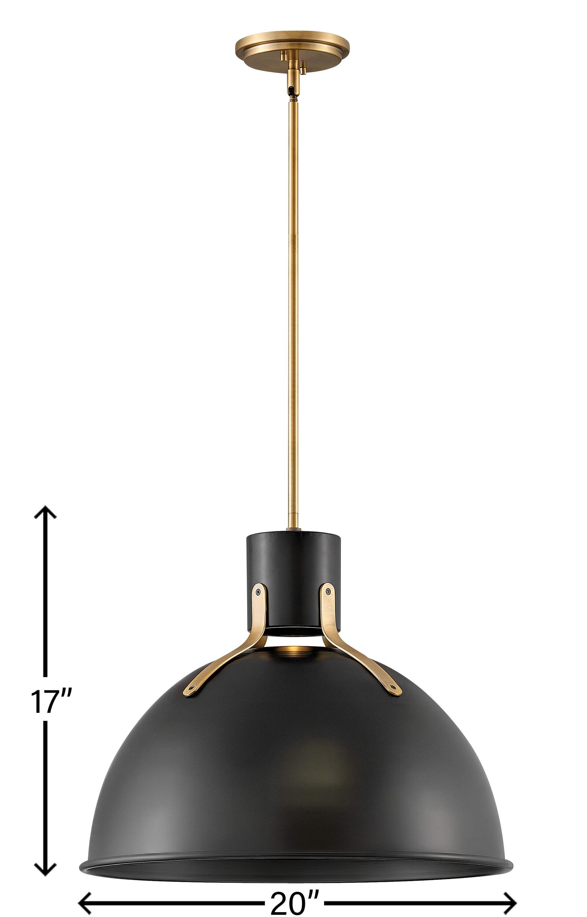 6.5W 1 Led Medium Pendant In Industrial-Scandinavian Style 20 Inches Wide By 17 Inches High-Satin Black Finish Hinkley Lighting 3483Sk