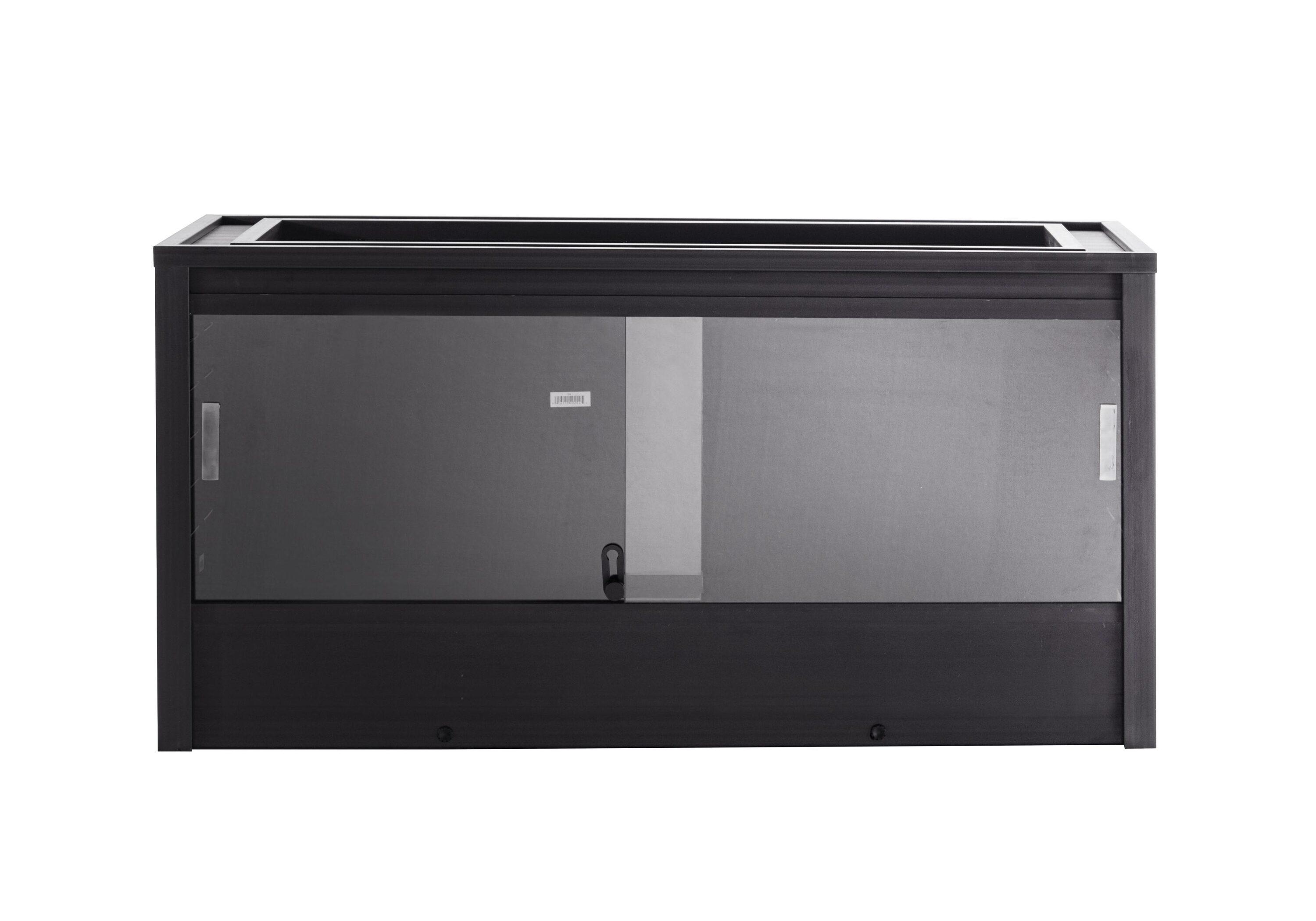 New Age Pet® ECOFLEX® 36 in. Reptile Lounge Terrarium Black, Durable Composite Habitat with Ventilation, Sliding Glass Doors & Mesh Screen Top for UV/Heat Lamp, Ideal for Tortoises, Snakes, Iguanas