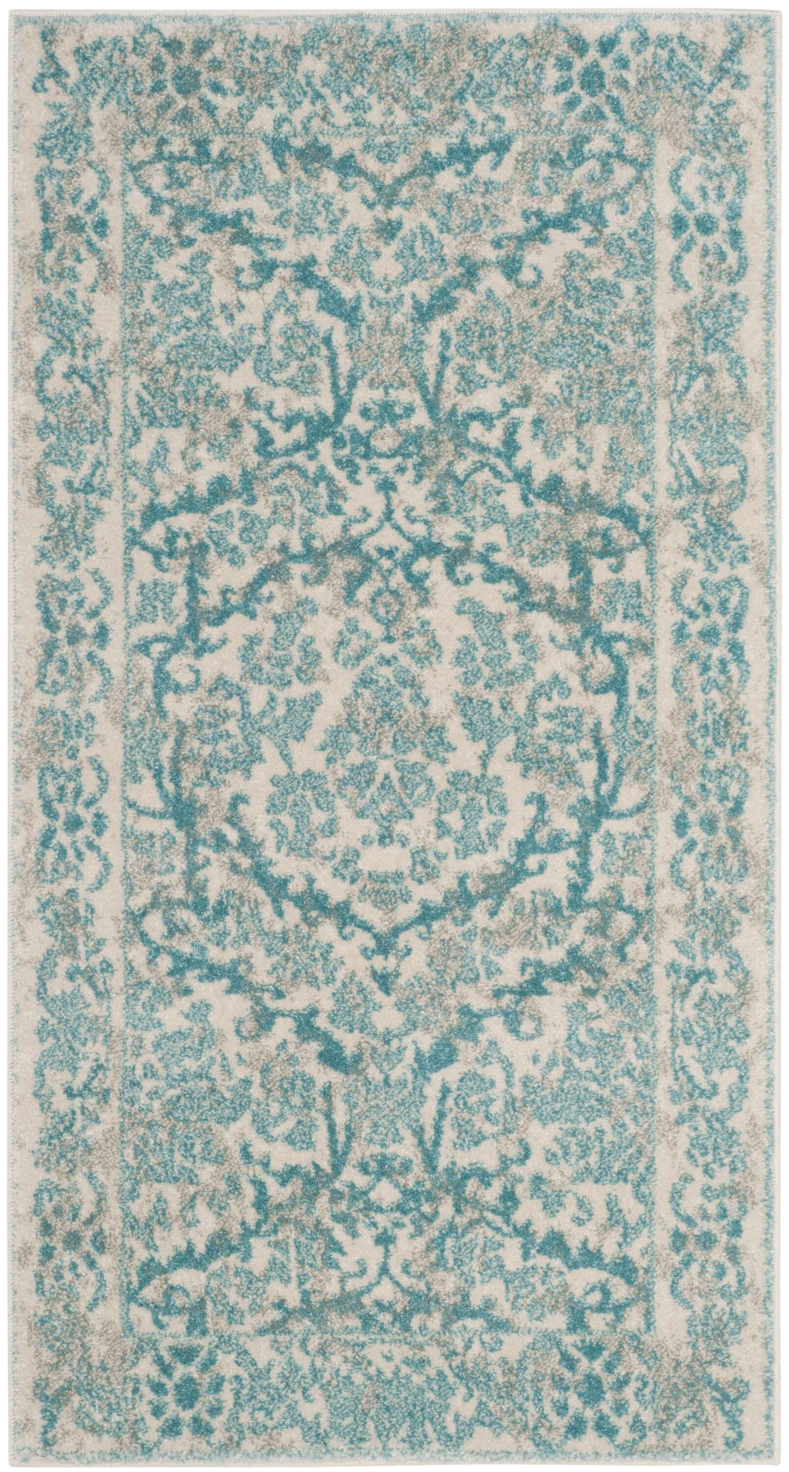 Evoke EVK242 Power Loomed Indoor Accent Rug - Ivory/Light Blue - 2'2"x4' - Safavieh