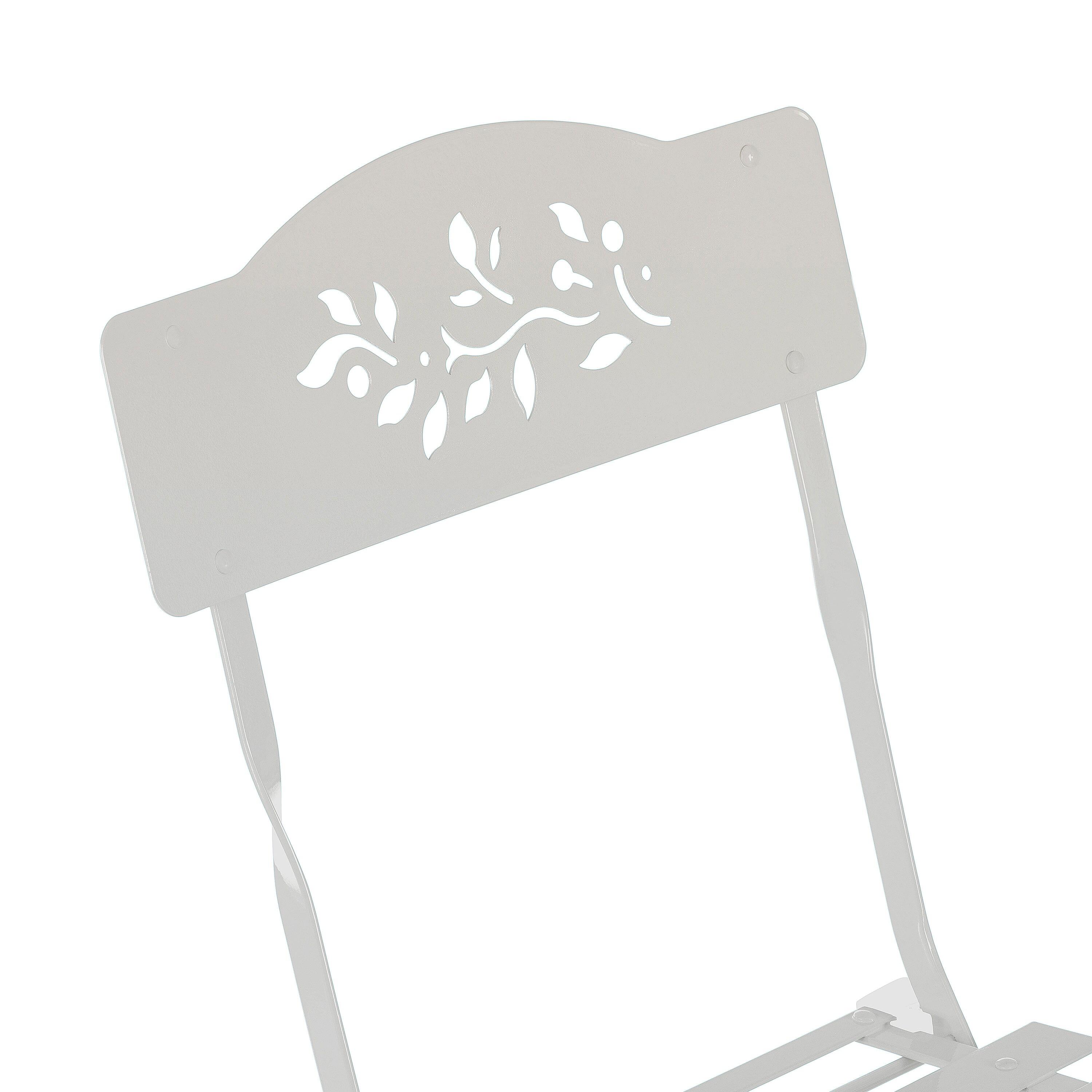 Alpine Corporation Indoor/Outdoor 3-Piece Bistro Set Folding Table and Chairs Patio Seating, White