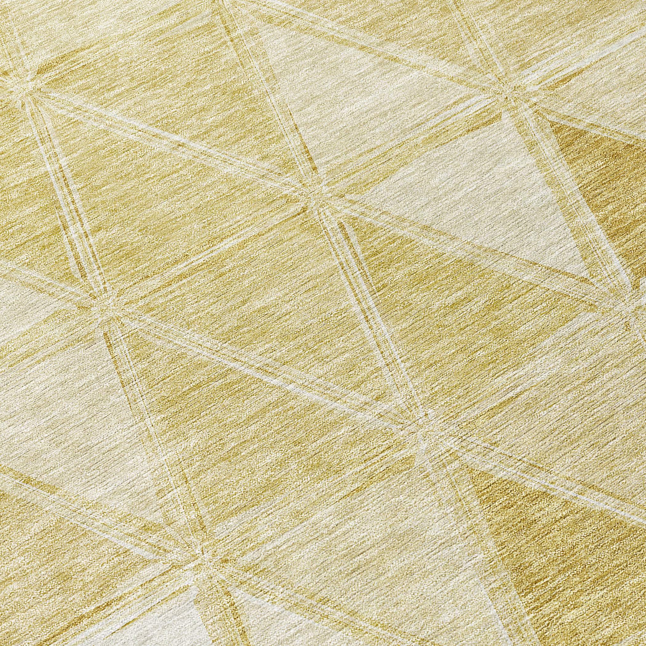 Addison Rugs Chantille Indoor/Outdoor Transitional Geometric Gold Washable Rectangle Rug, 1'8" x 2'6"