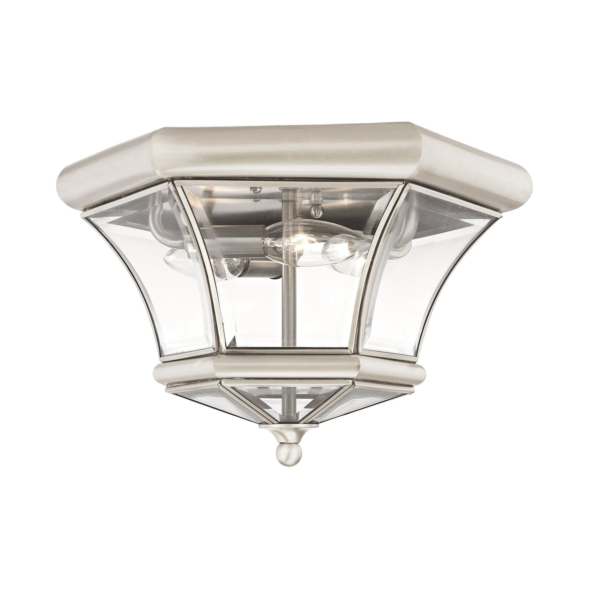 Livex Lighting Monterey/Georgetown 3 - Light Flush Mount in Brushed Nickel