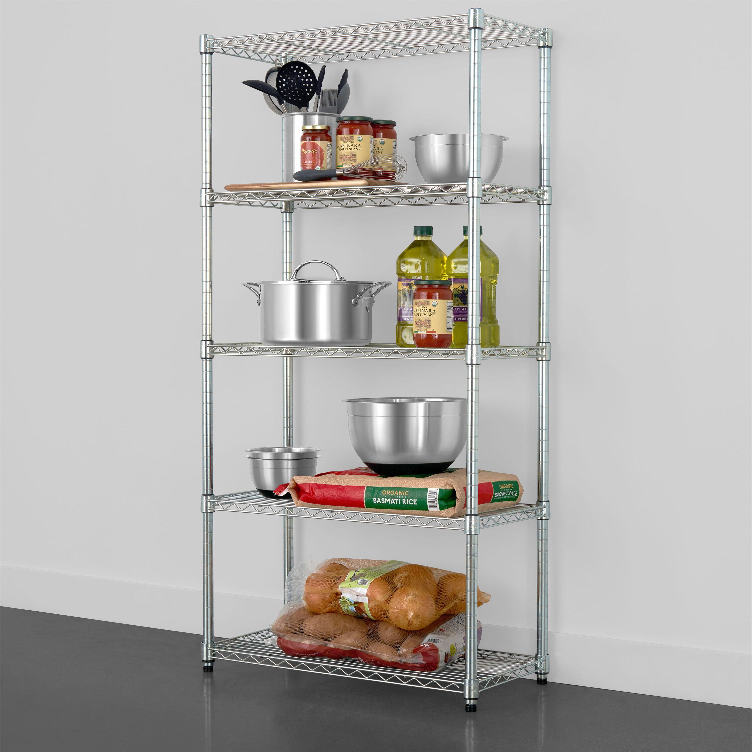 SafeRacks 30"x14"x60" 5-Tier Steel Wire Shelving with Adjustable Shelves - 3000 lb Capacity