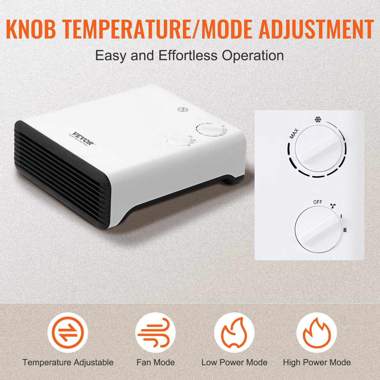 VEVOR 1500 Watt 250 BTU Electric Wall Mounted Space Heater with Adjustable Thermostat