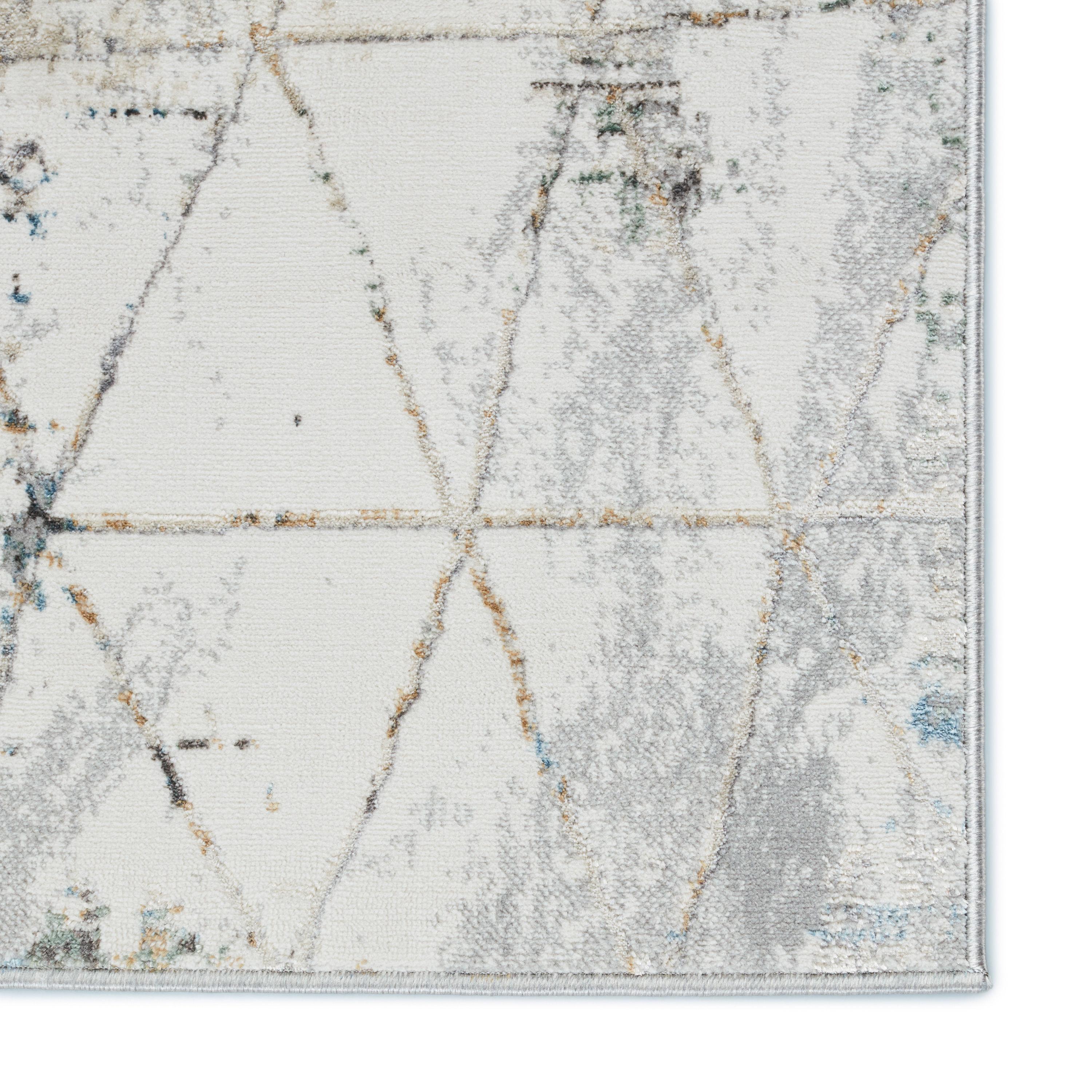 Jaipur Living Melo 6 x 9 (ft) Loomed Polyester Gray/Light Blue Rectangular Indoor Trellis Global Area rug