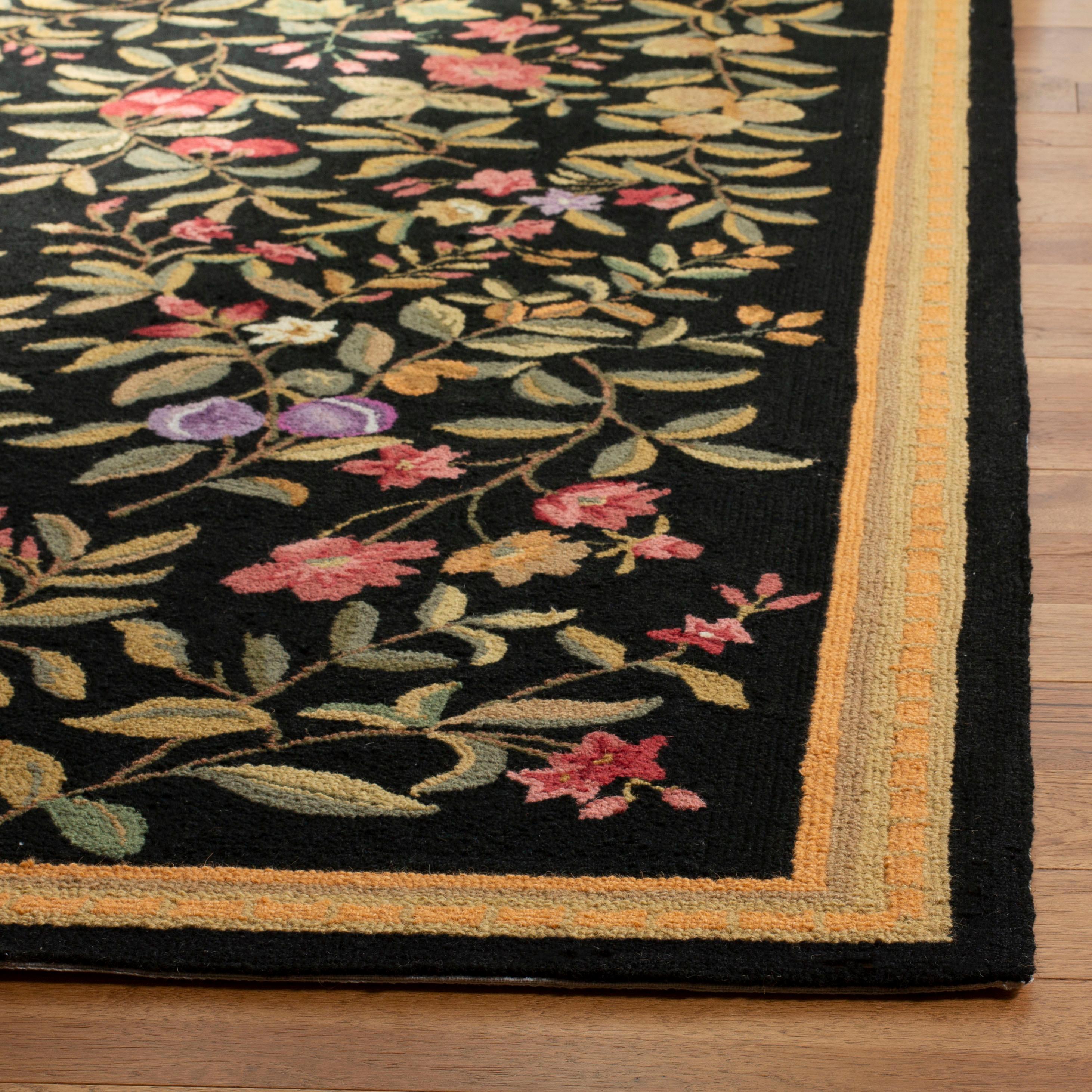 Chelsea HK210 Hand Hooked Area Rug - Black - 8' round - Safavieh.