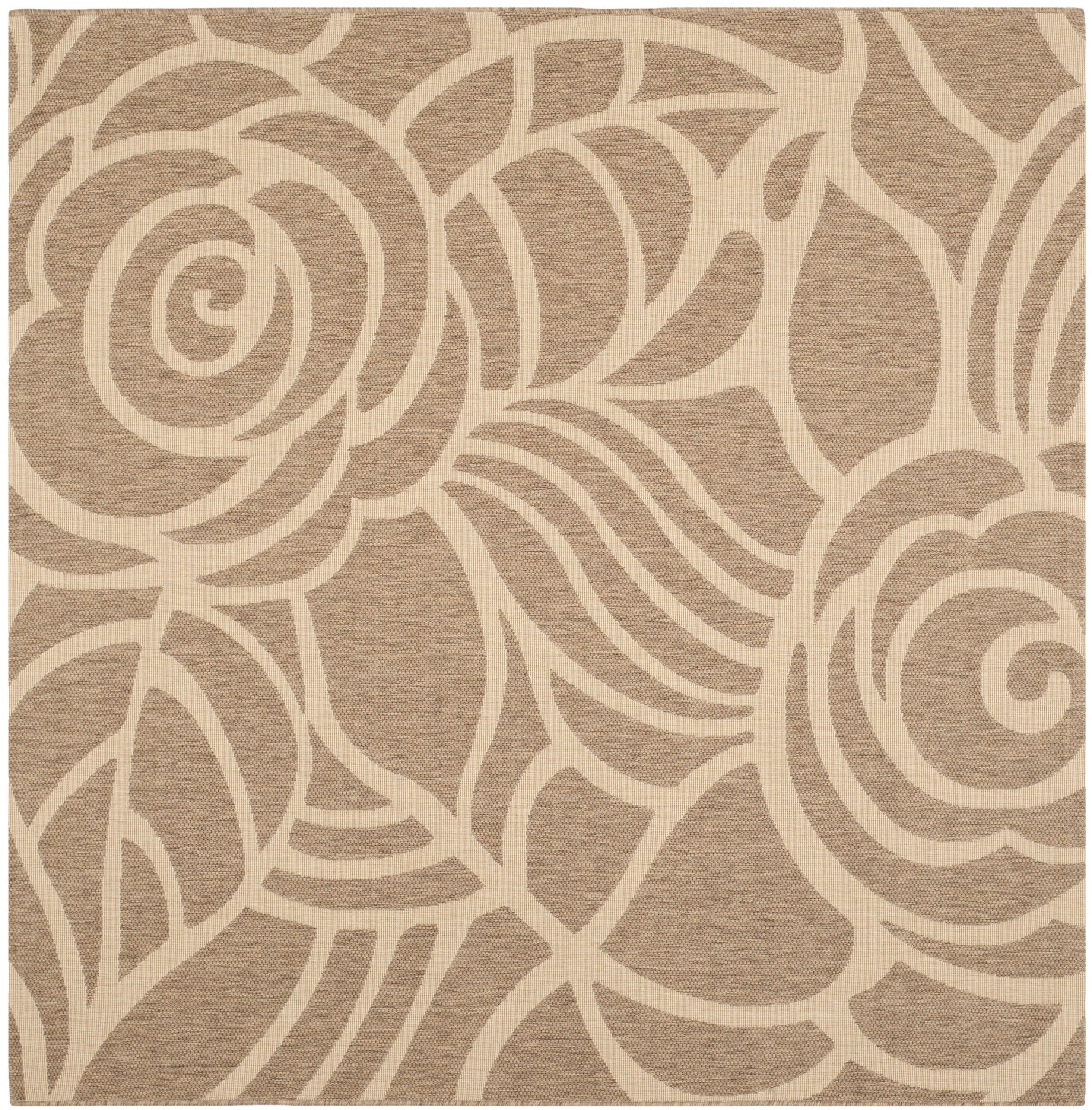 Courtyard CY5141 Power Loomed Indoor/Outdoor Area Rug - Coffee/Sand - 6'7"x6'7" - Safavieh.