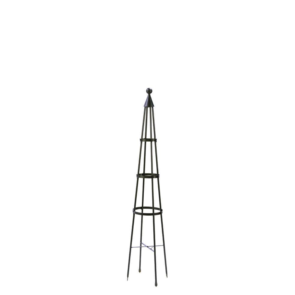 60" Tall Iron Obelisk Garden Trellis Graphite Powder Coat Finish - Achla Designs