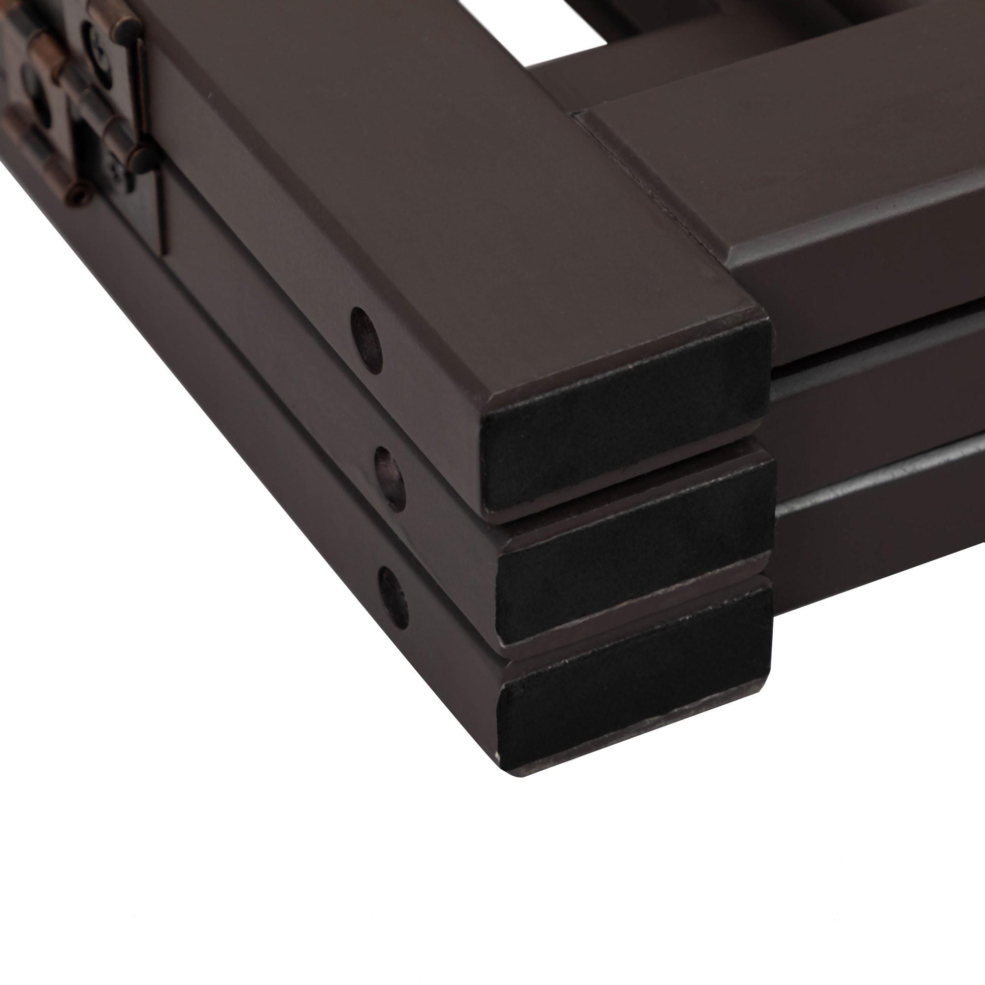 Demi Bonn 24"H 3 Panel Freestanding Pet Gate Wood Folding Dog Fence for Doorways, Stairs Step Over Divider for Dogs and Puppies, Brown