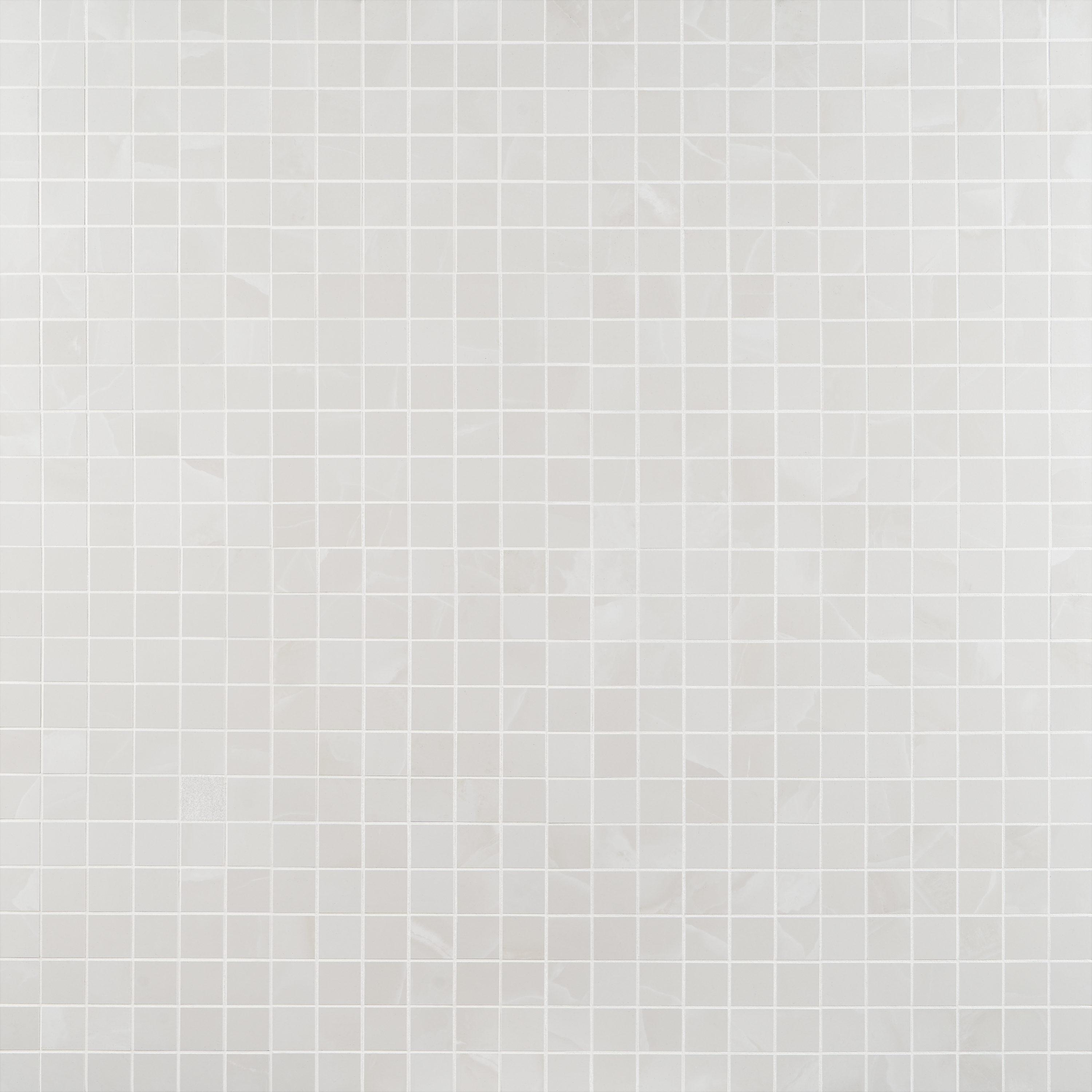 Saroshi Onyx Bianco 11.81 in. x 11.81 in. Matte Porcelain Floor and Wall Mosaic Tile (0.96 sq. ft./Each)