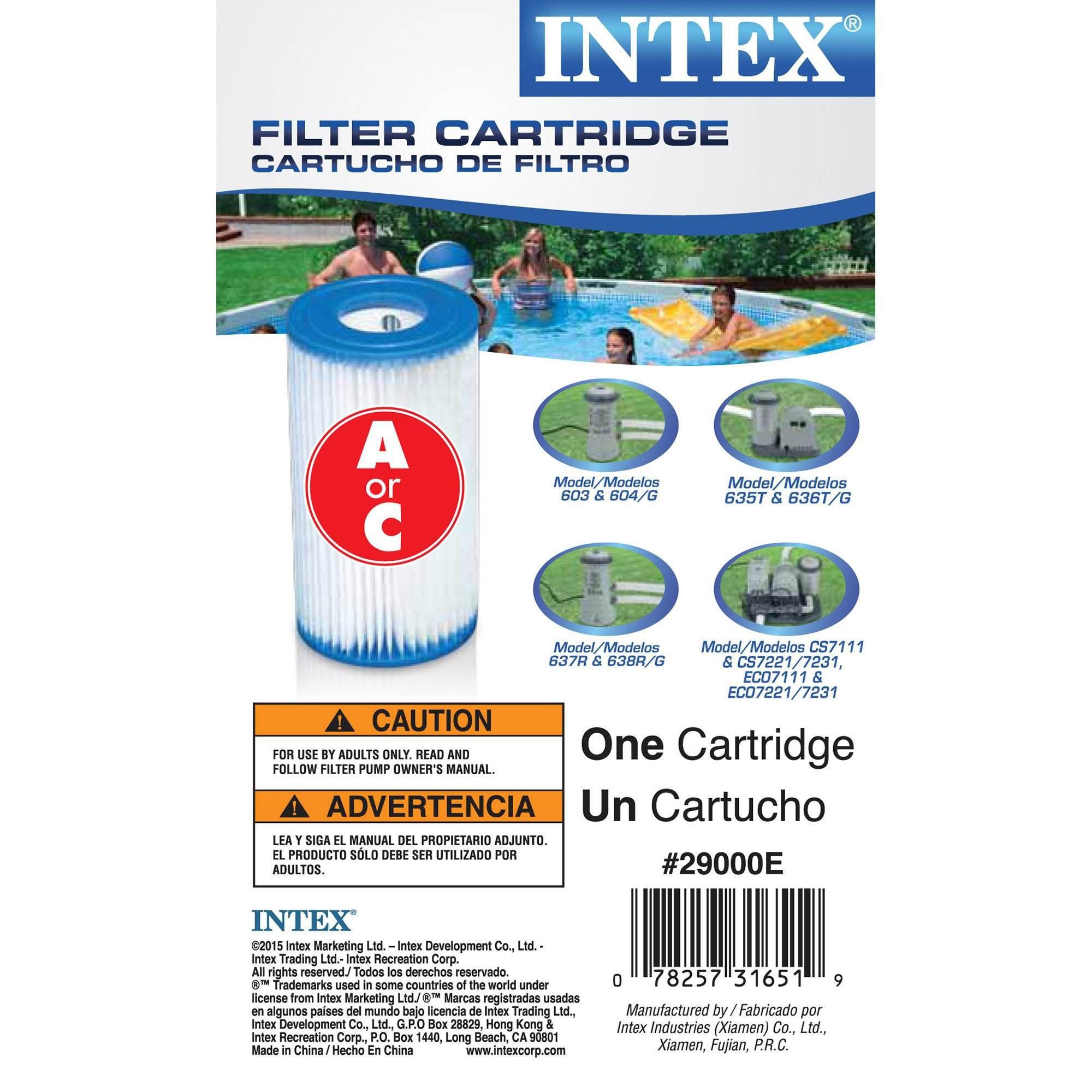 Intex 29000E/59900E 4.25" Diameter x 8" Swimming Pool Easy Set Type A or C Replacement Filter Pump Cartridge Accessories, 6 Pack