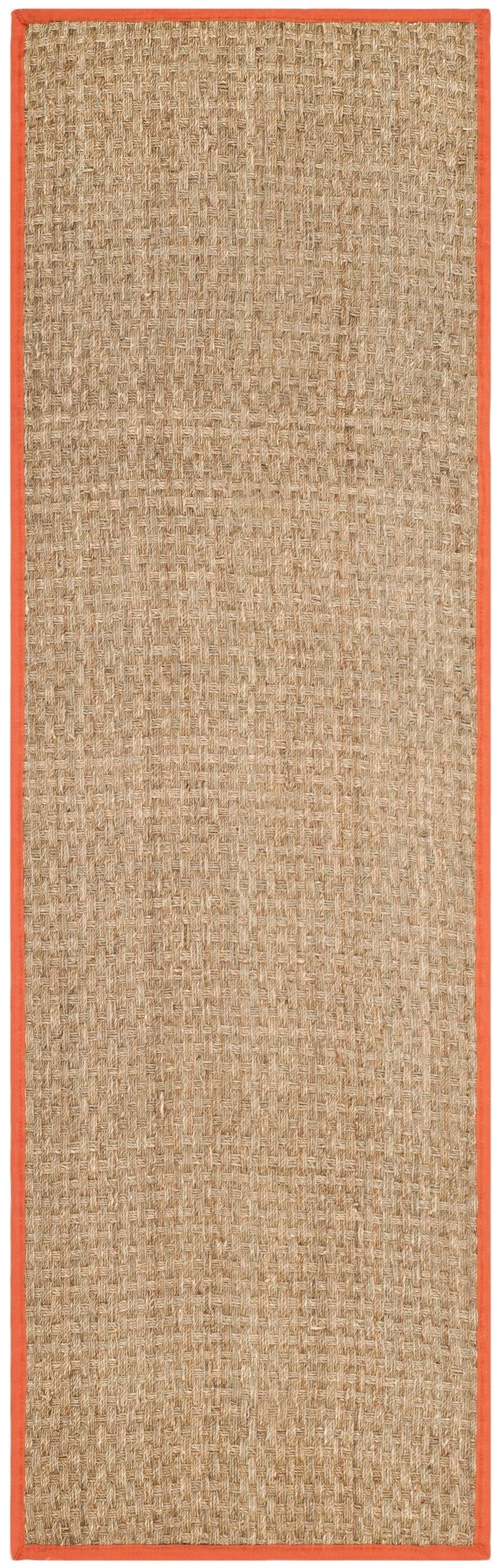 Natural Fiber NF114 Power Loomed Indoor Runner Rug - Natural/Rust - 2'6"x8' - Safavieh.
