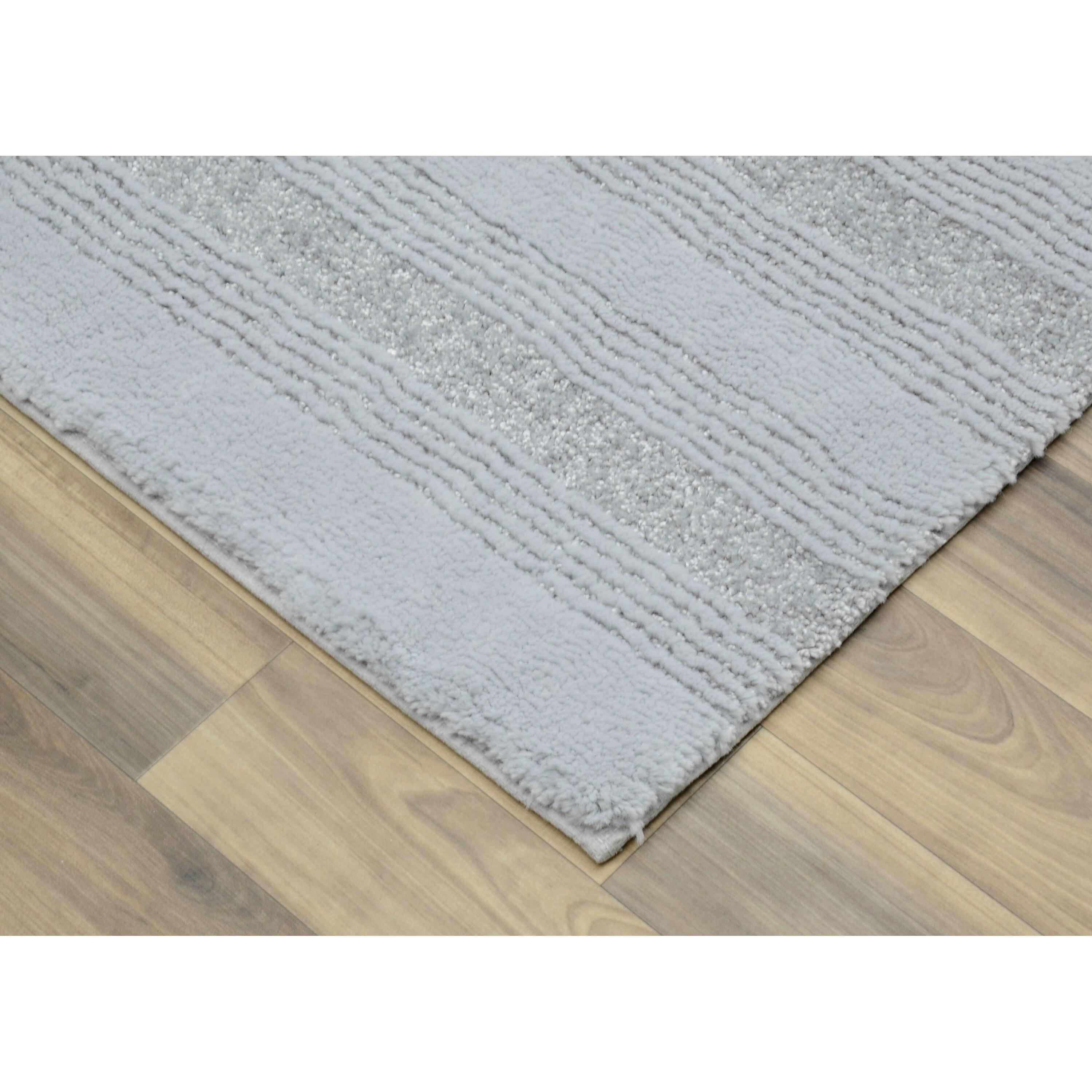 22"x60" Nylon Washable Bathroom Rug Runner Gray - Garland Rug