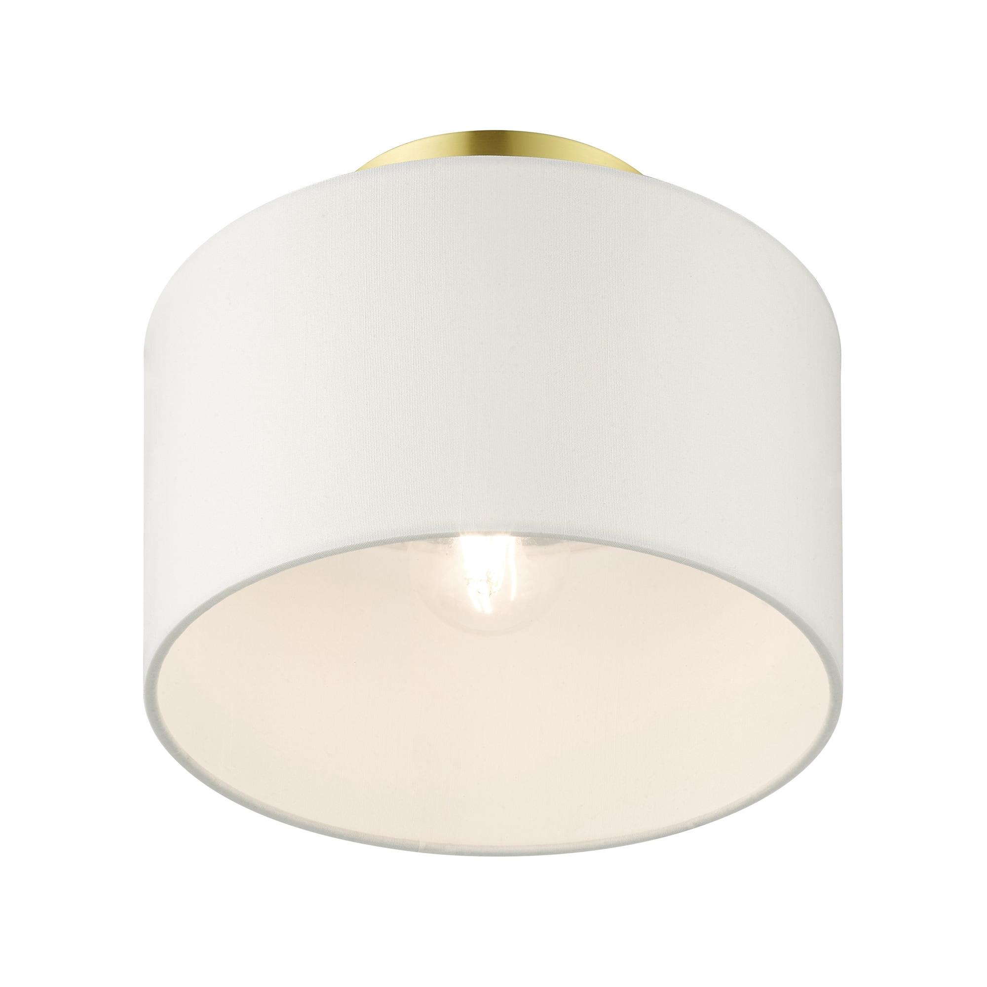 Livex Lighting Clark 1 - Light Semi-Flush Mount in  Satin Brass