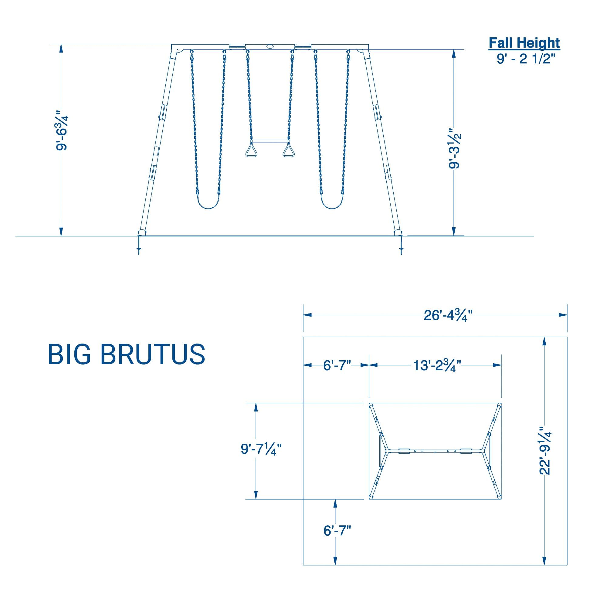 Backyard Discovery Big Brutus Heavy Duty A Frame Swing Set