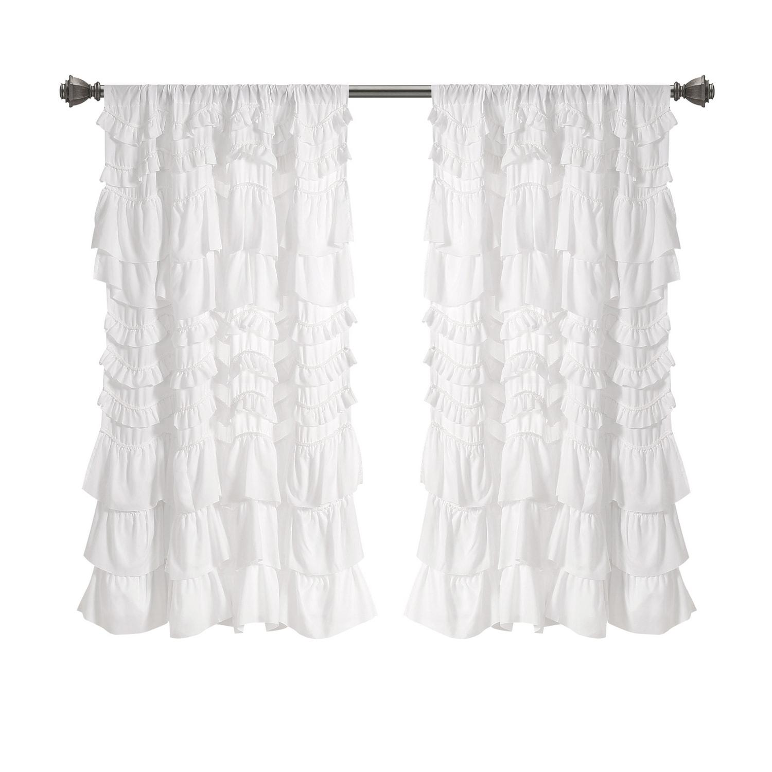 Lush Decor Kemmy Polyester Semi Sheer Curtain Single Panel