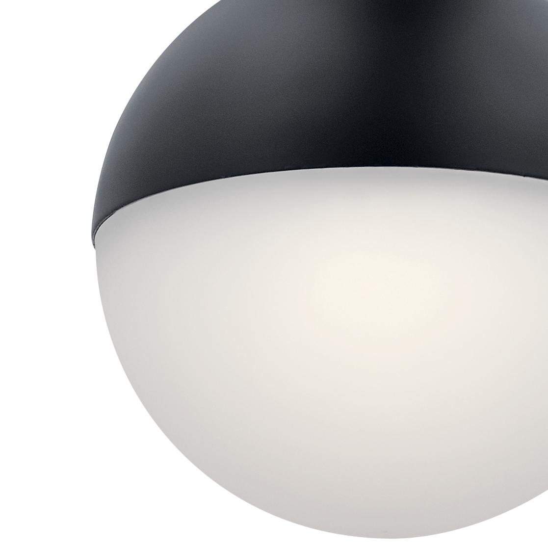7.75 Inch 1 Led Mini Pendant-Matte Black Finish-Etched Glass Color   -Traditional Installation Elan Lighting 83854Mbkwh