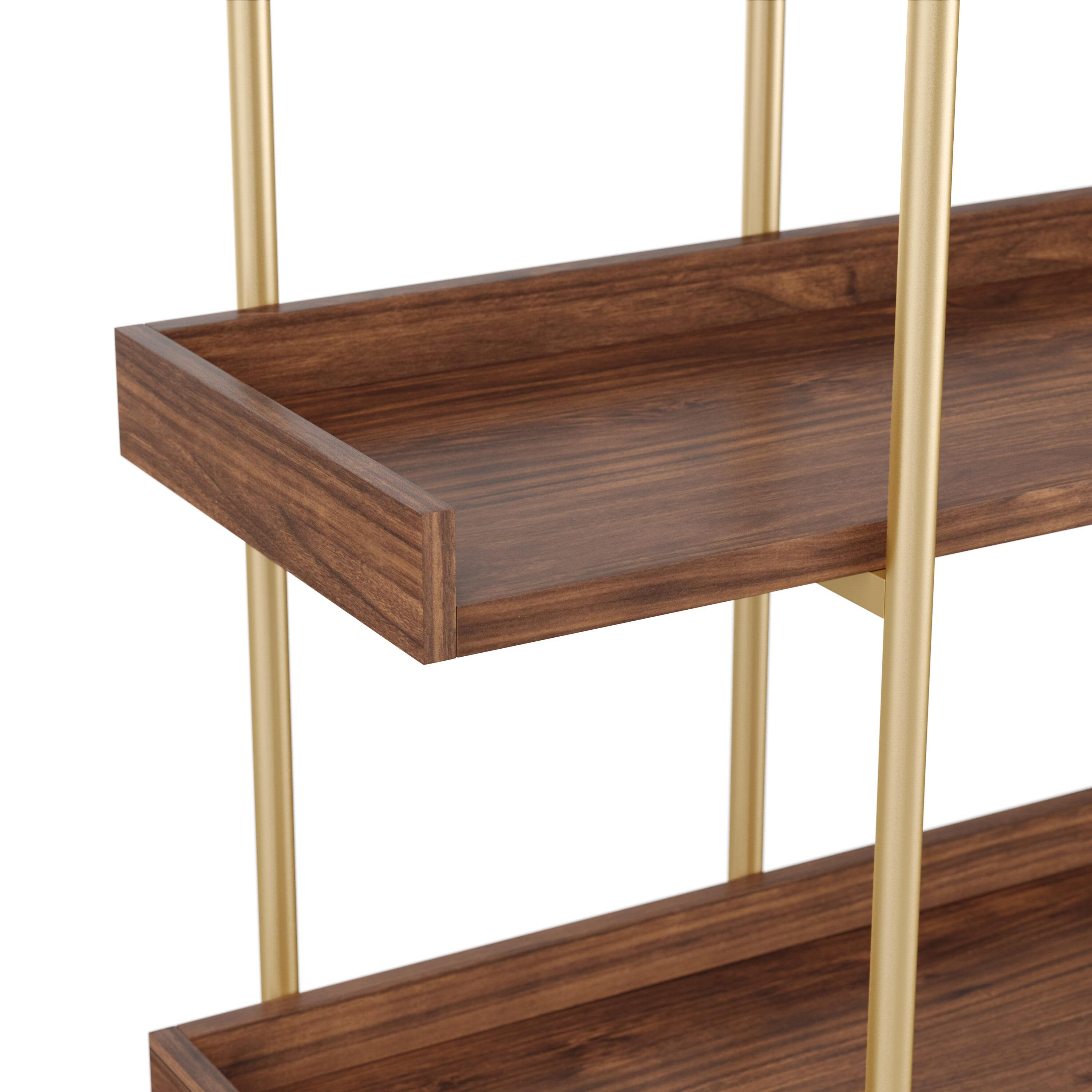 Martha Stewart Raines Martha Stewart Emmett 3 Shelf Storage Display Unit Bookcase with Metal Frame