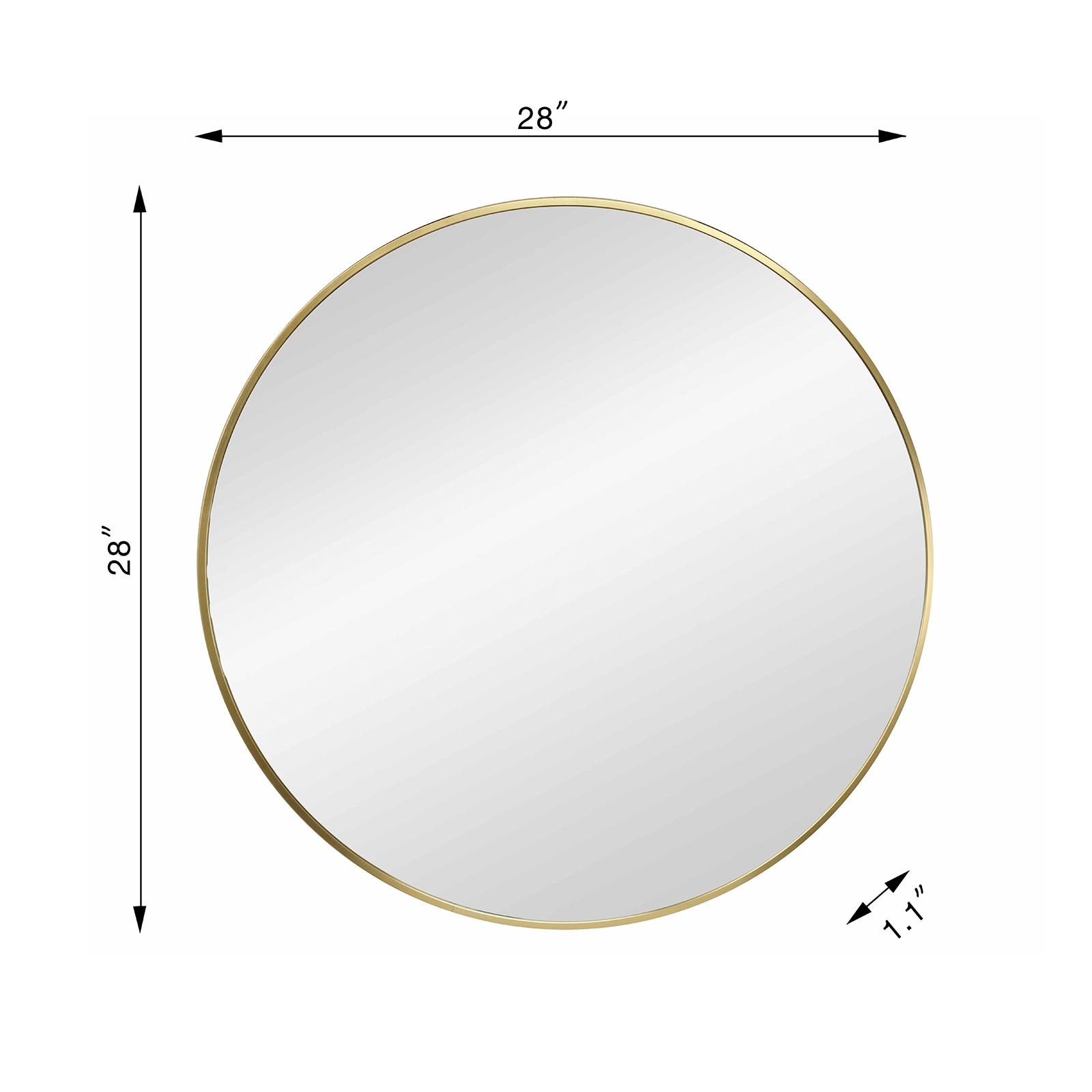 28" Rollo Round Wall Mirror Gold - Kate & Laurel All Things Decor: Modern Style, Metal Frame, No Assembly Required