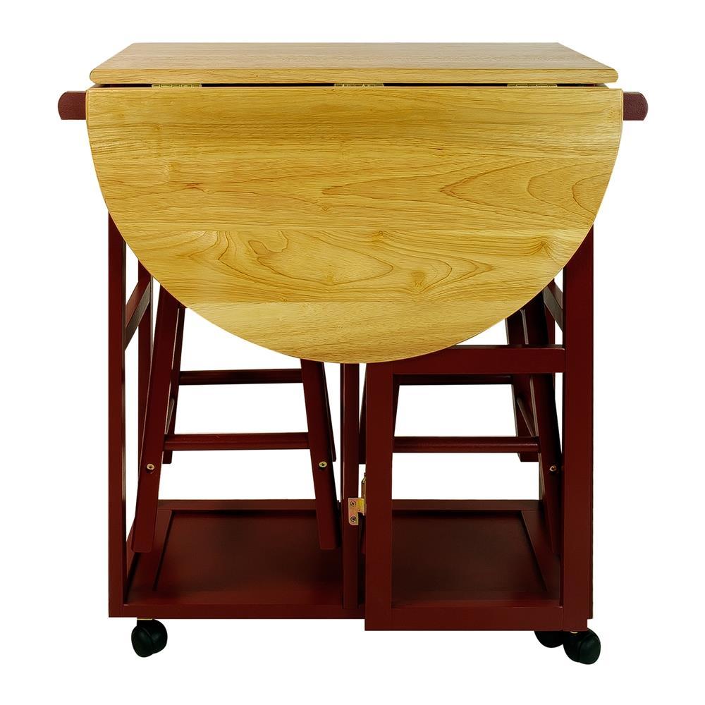 Casual Home Breakfast Cart with Drop-Leaf Table