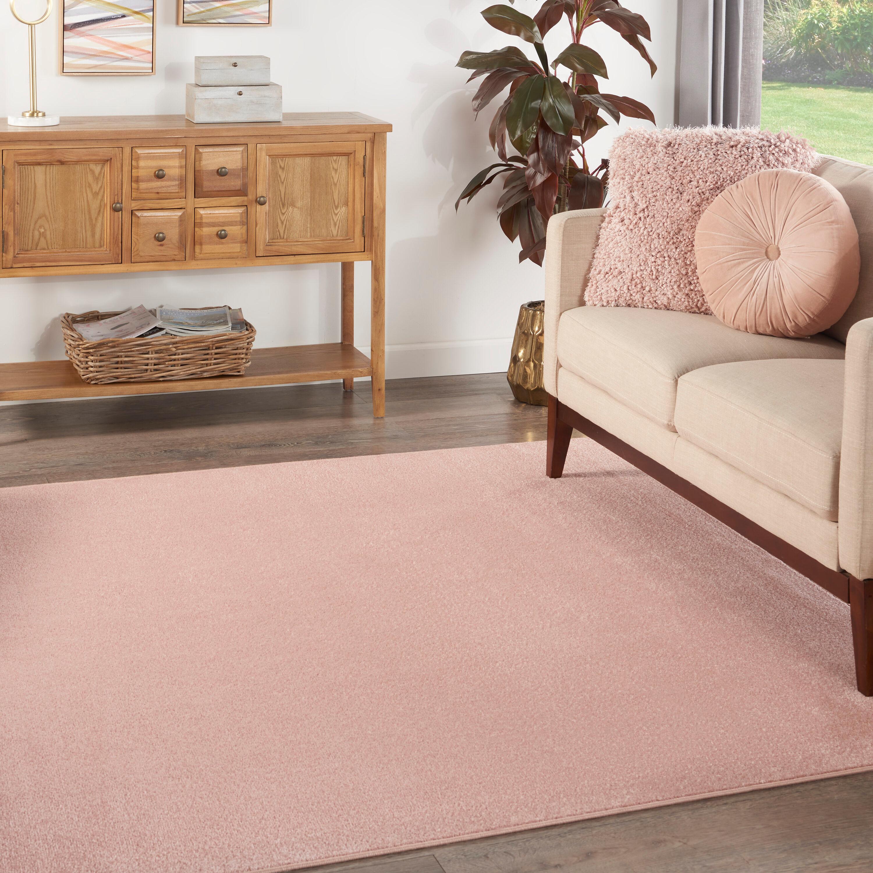 Nourison Essentials Easy Care Indoor Outdoor Area Rug - Pink 5' x Square