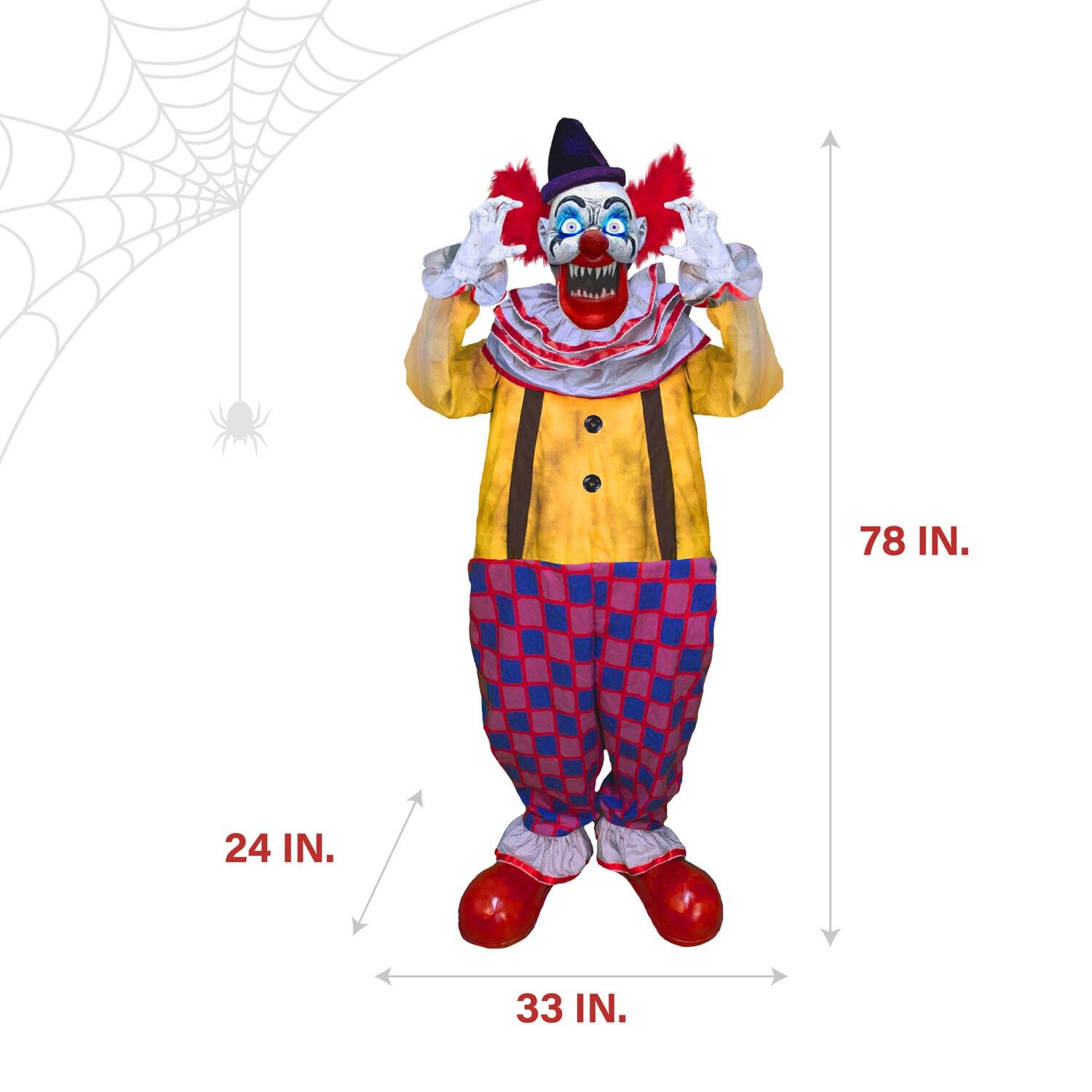 Haunted Hill Farm Puddin the Startling Arms Clown by Tekky, Talking Halloween, Plug-In or Battery