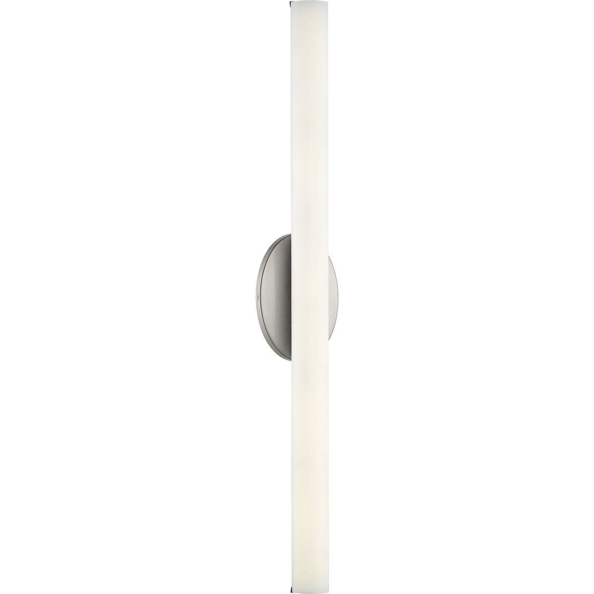 Progress Lighting Parallel Collection 1-Light LED Bath Vanity Fixture, Brushed Nickel, Opal Glass Shade