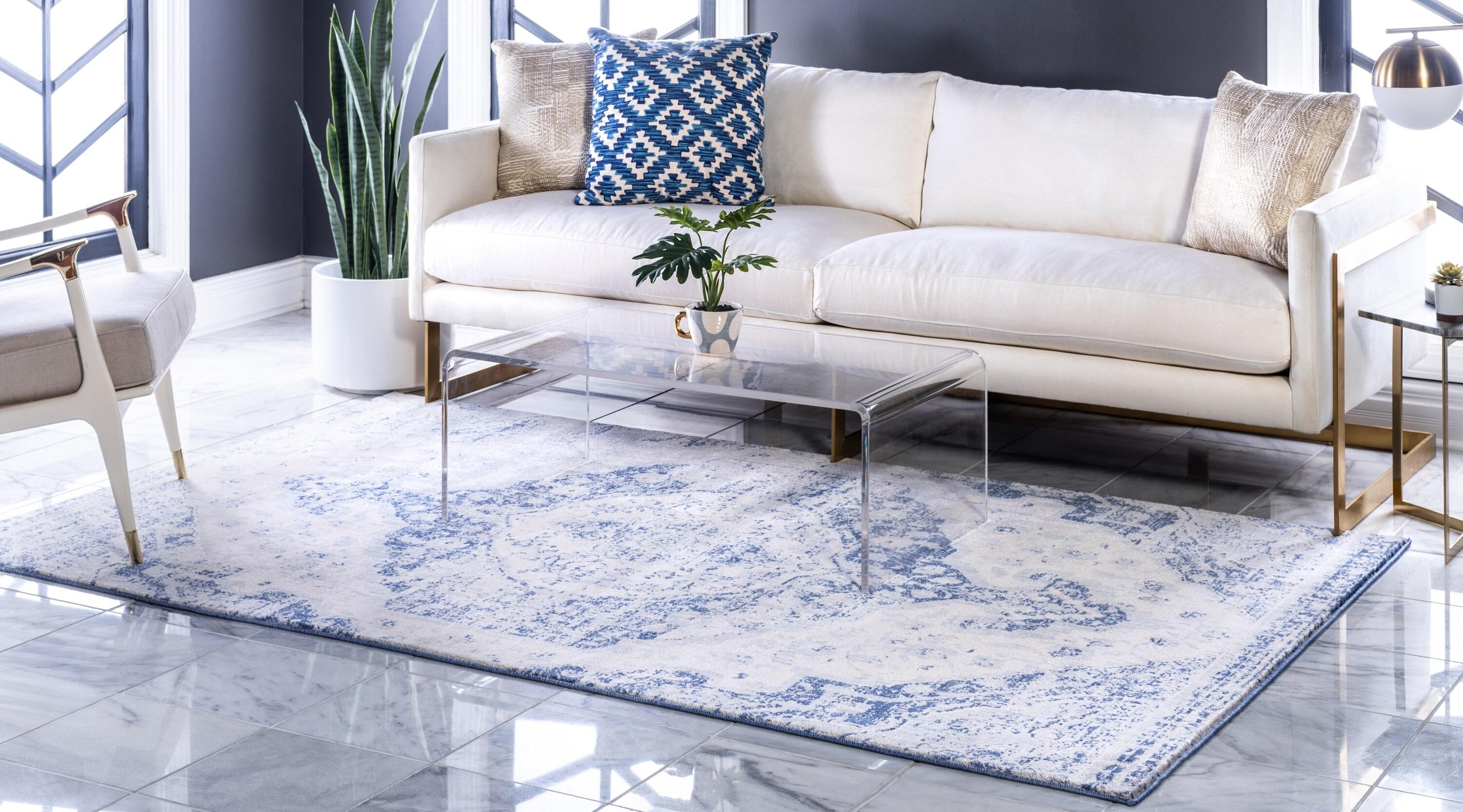 Unique Loom Asheville Collection Area Rug - Tanglewood (8'  x 10' Rectangle Blue/Light Blue)