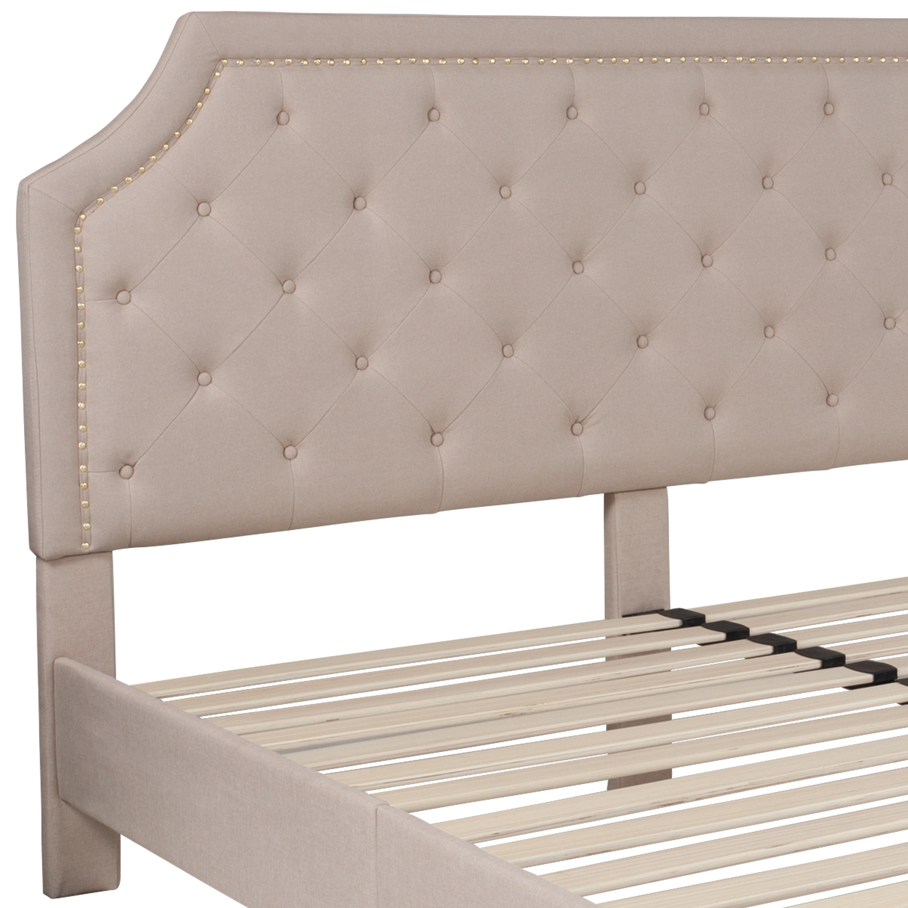 Flash Furniture Brighton Arched Tufted Upholstered Platform Bed