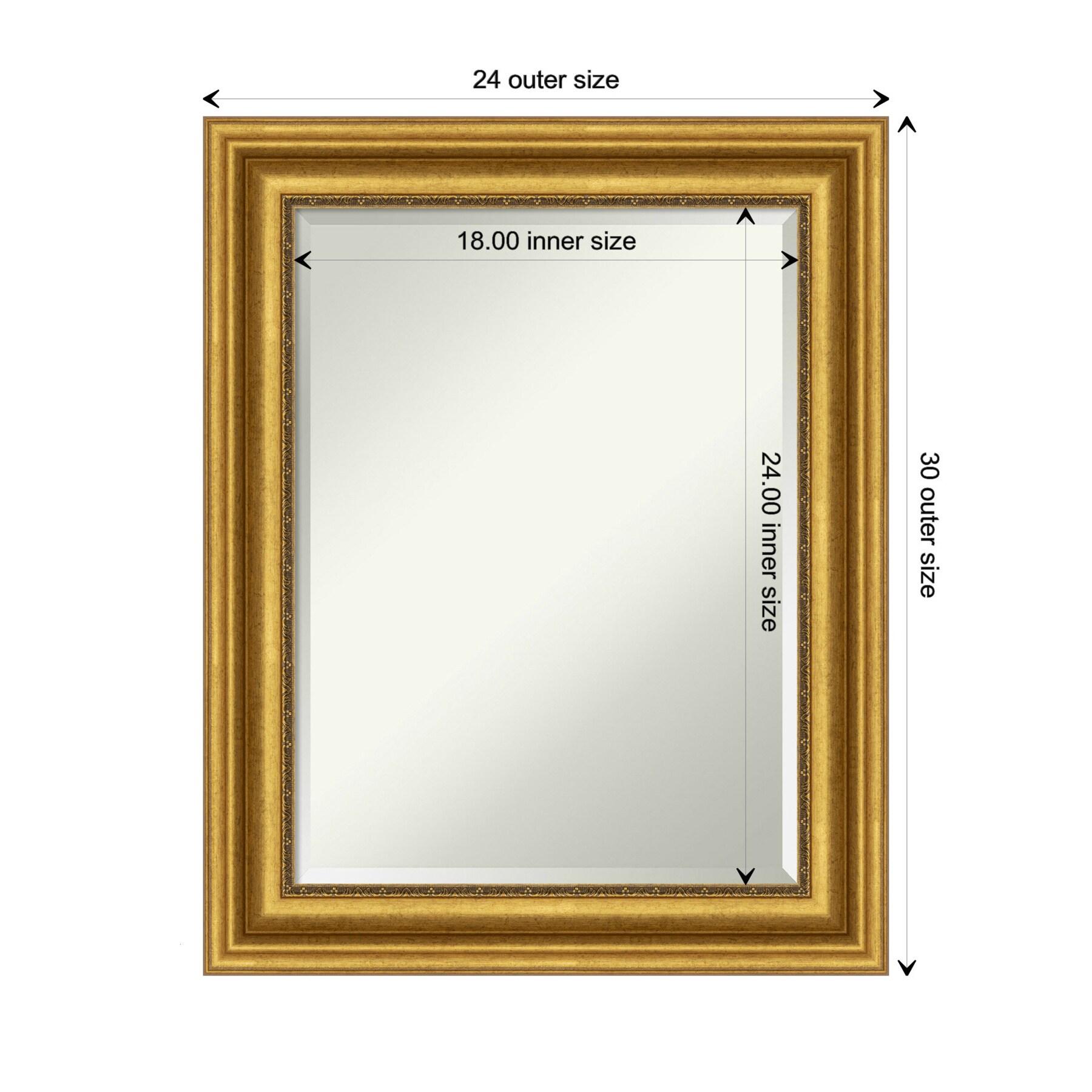 Parlor Gold Rectangular Beveled Bathroom Vanity Mirror