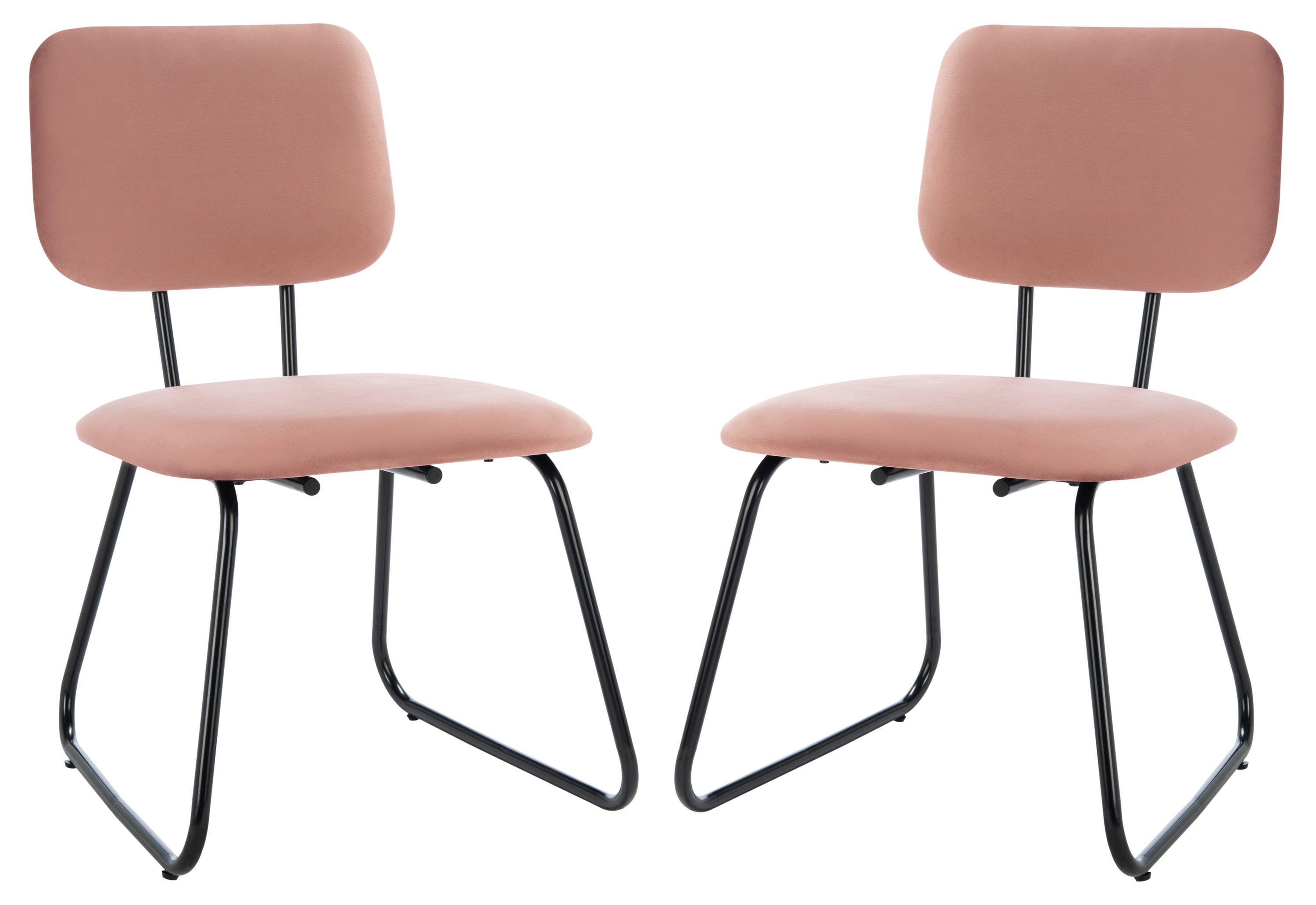 Chavelle Side Chair - ACH6205 - Set of 2 - Dusty Rose/Black - Safavieh