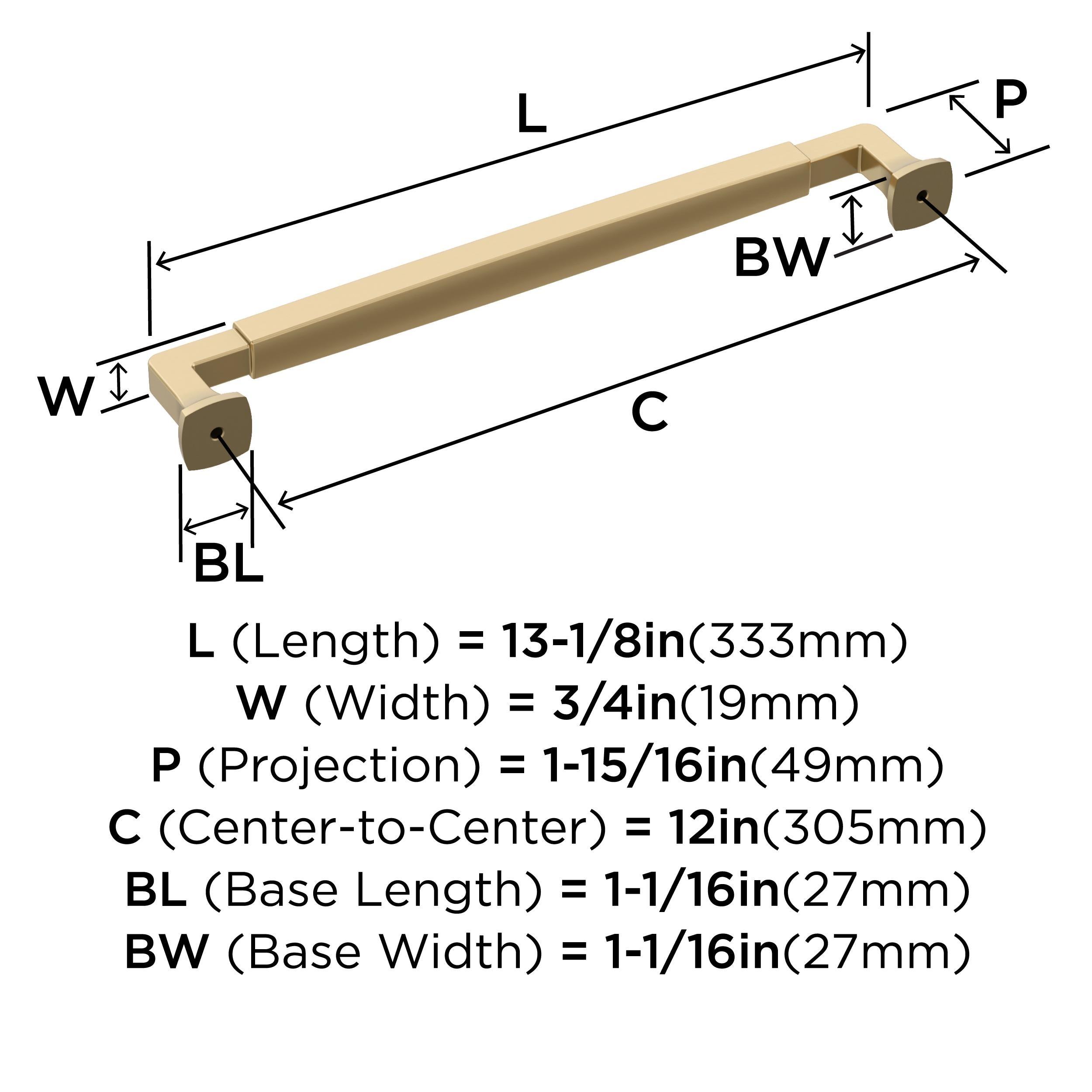 Amerock Stature 12 inch (305mm) Center-to-Center Champagne Bronze Appliance Pull