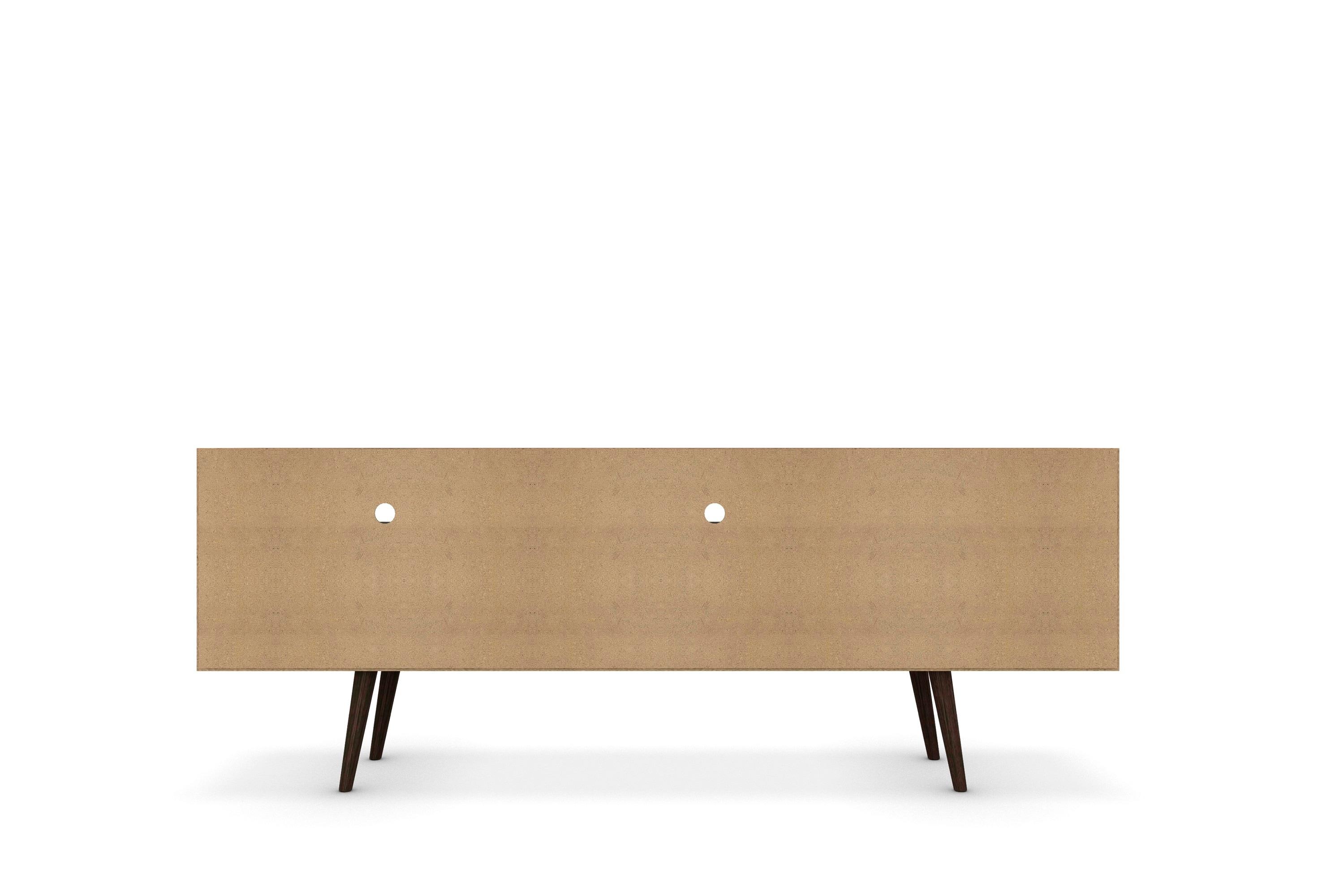 Liberty 70.86" Mid-Century Modern TV Stand with 4 Shelving Spaces and 1 Drawer  with Solid Wood Legs