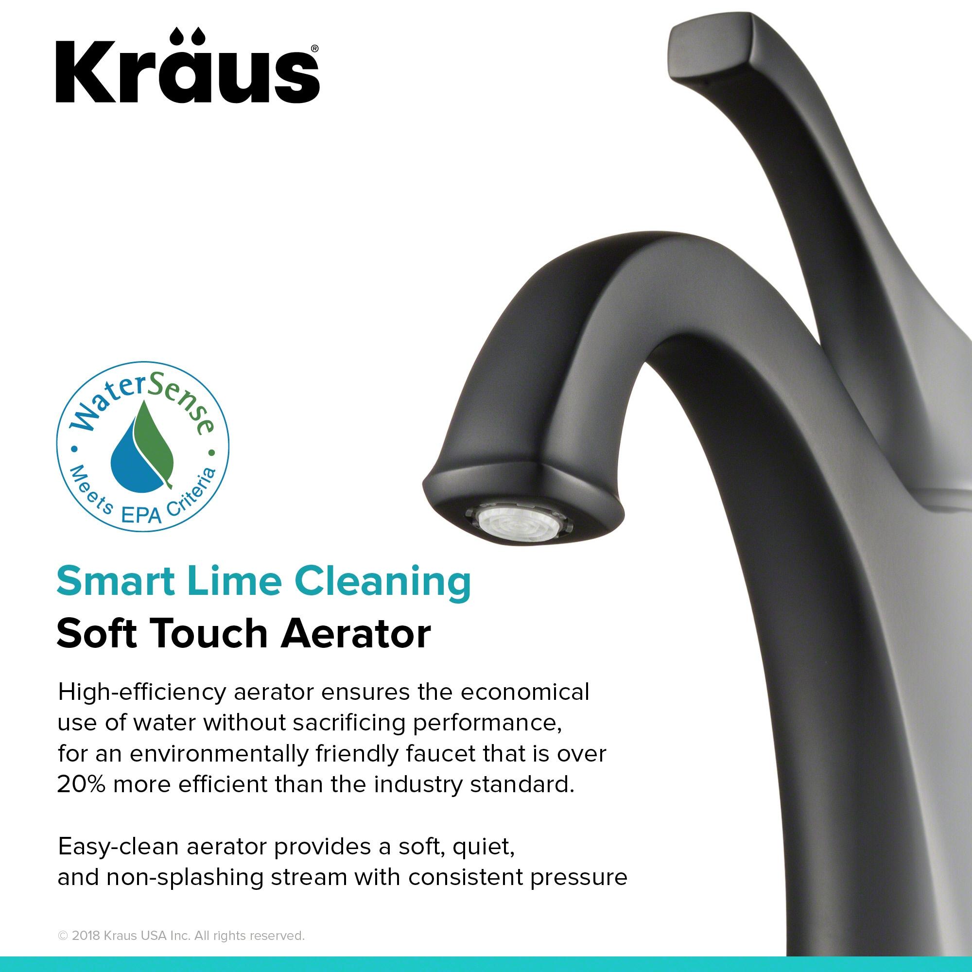 Kraus Arlo Single Hole 1-Handle WaterSense Bathroom Sink Faucet with Drain and Deck Plate