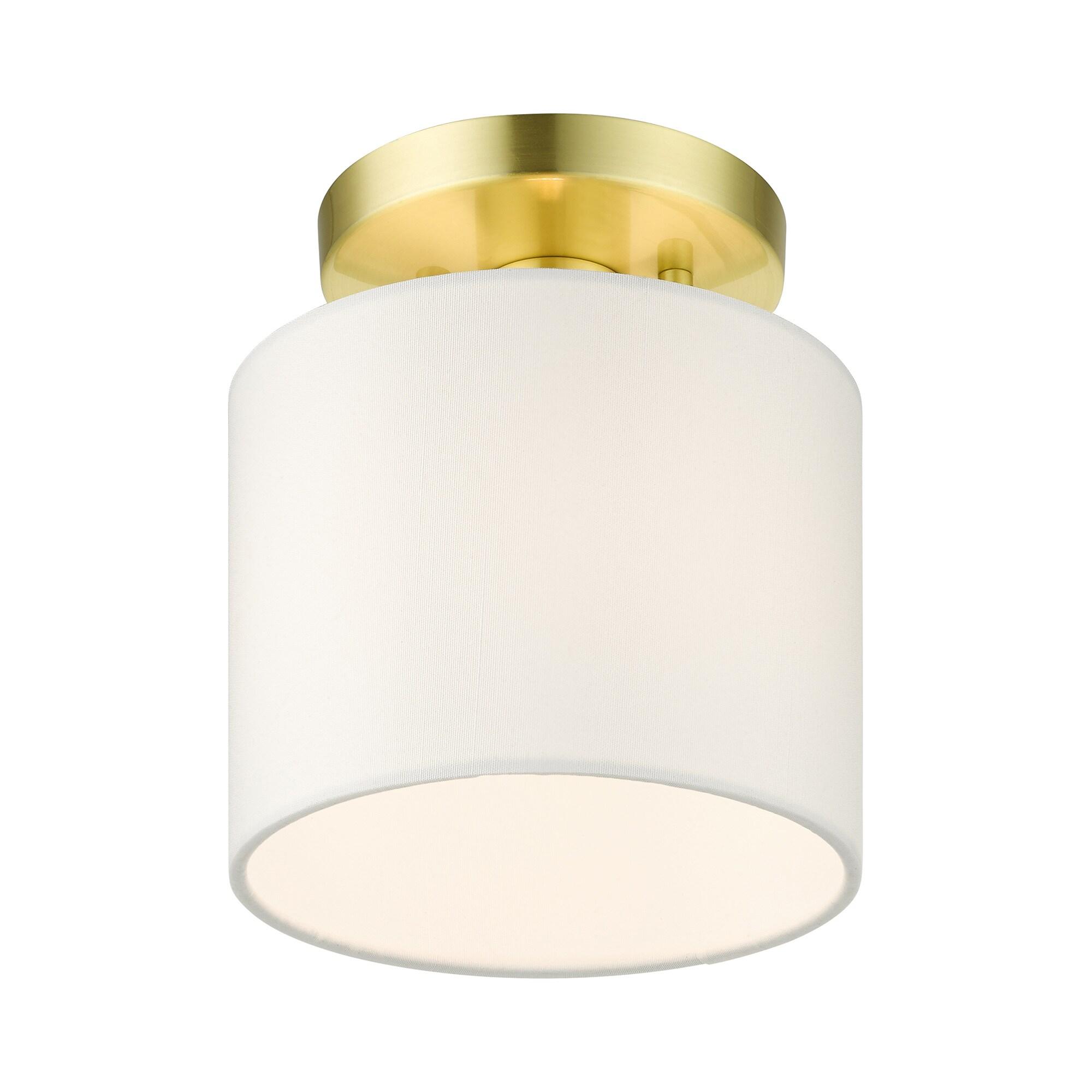 Livex Lighting Meridian 1 - Light Semi-Flush Mount in  Satin Brass