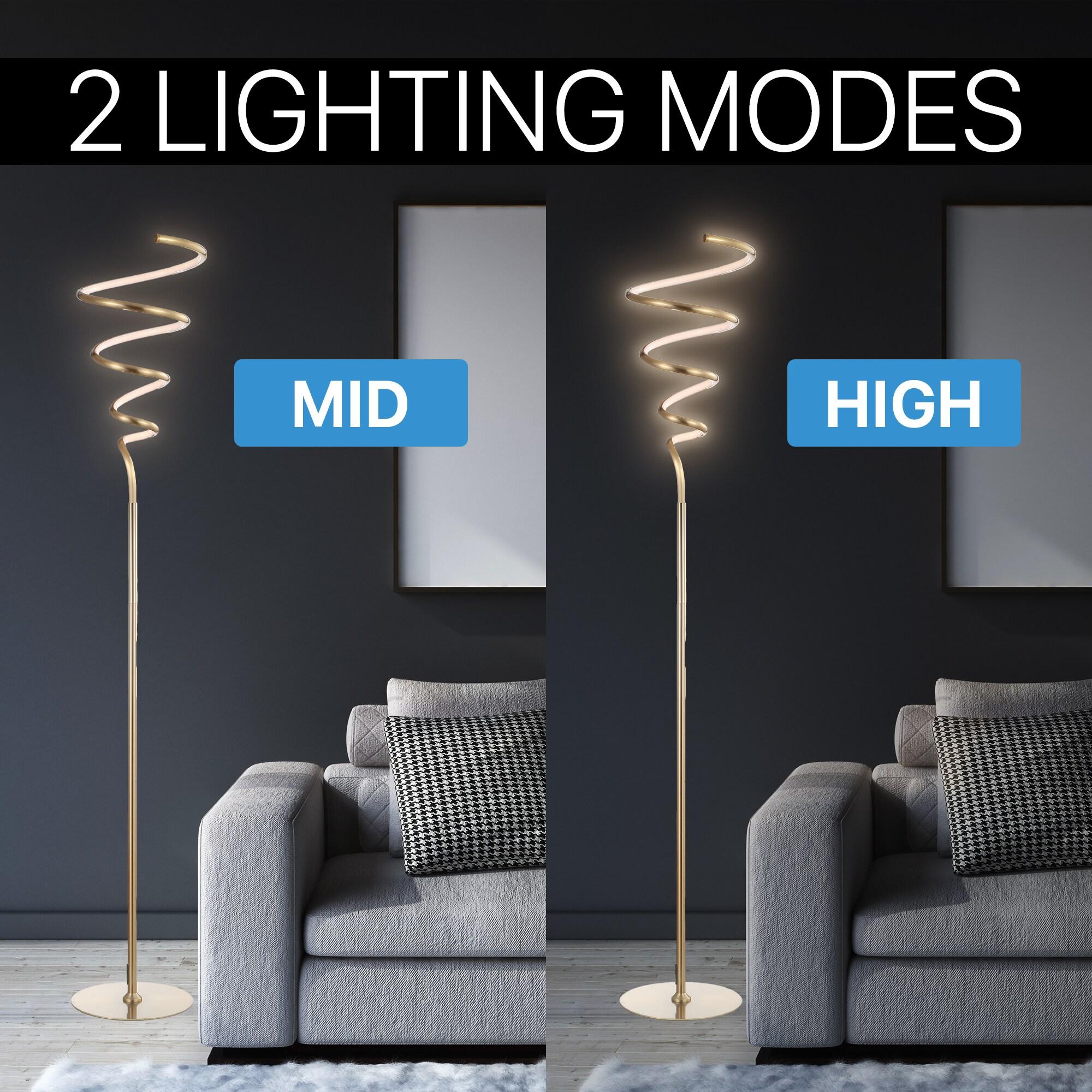 JONATHAN Y JYL7027B Scribble 60.5" Modern Dimmable Metal Integrated LED Floor Lamp Contemporary,Minimalist,Modern,Glam for Bedrooms, Living Room, Office, Reading, Gold
