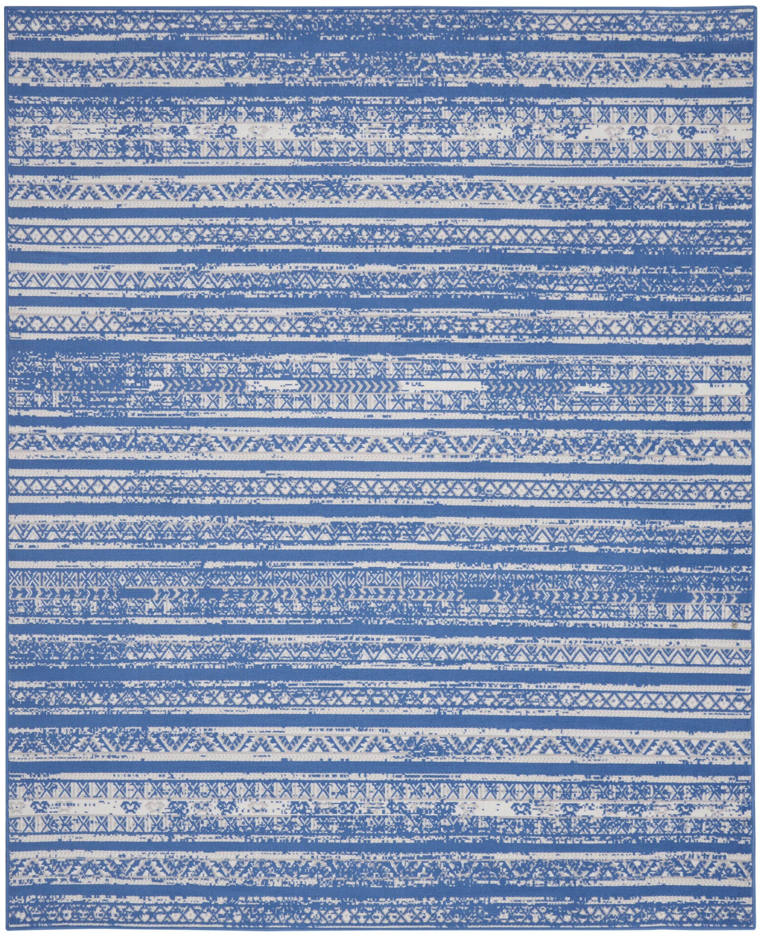 Pleasanton Abstract Blue/Ivory Area Rug