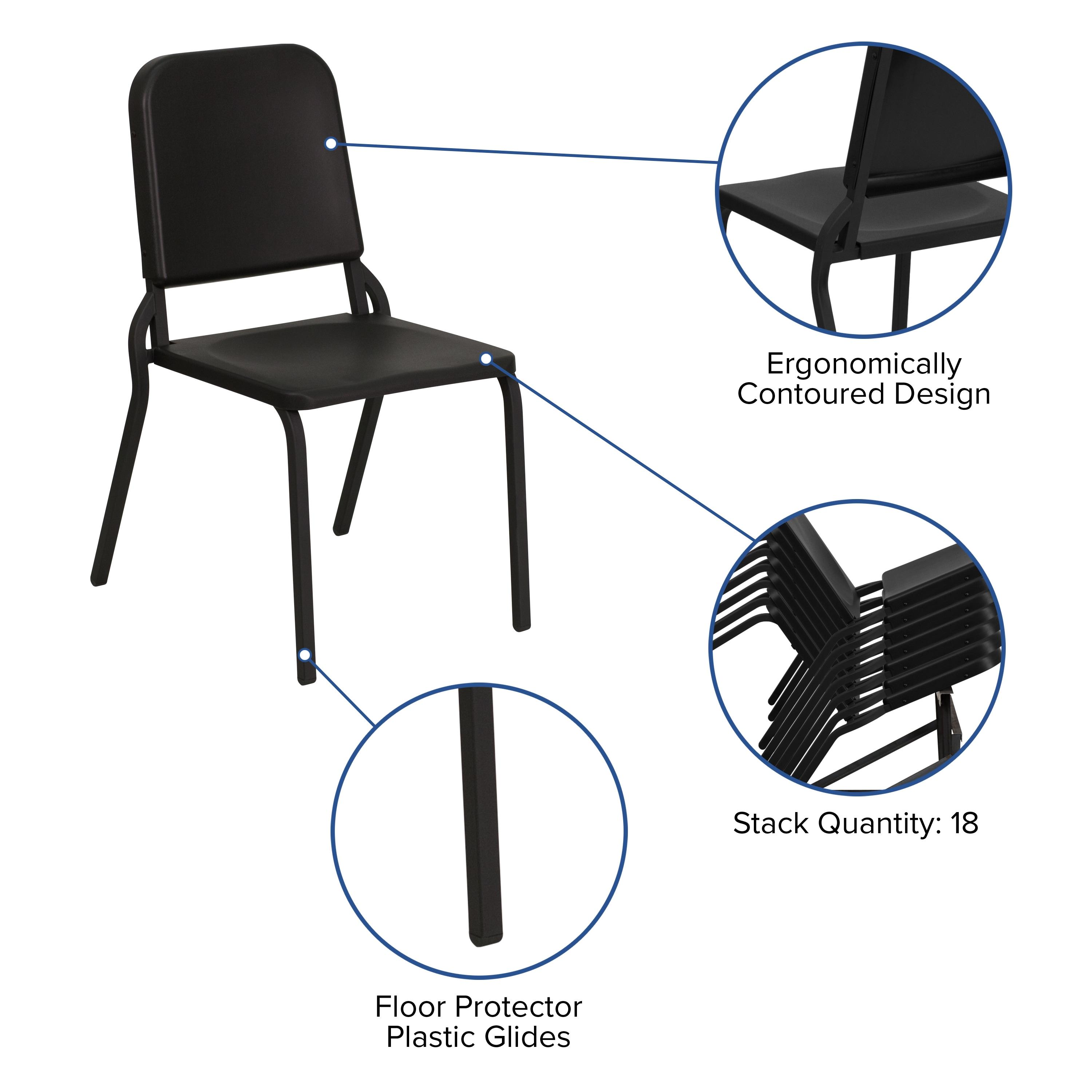 Flash Furniture HERCULES Series Black High Density Stackable Melody Band/Music Chair