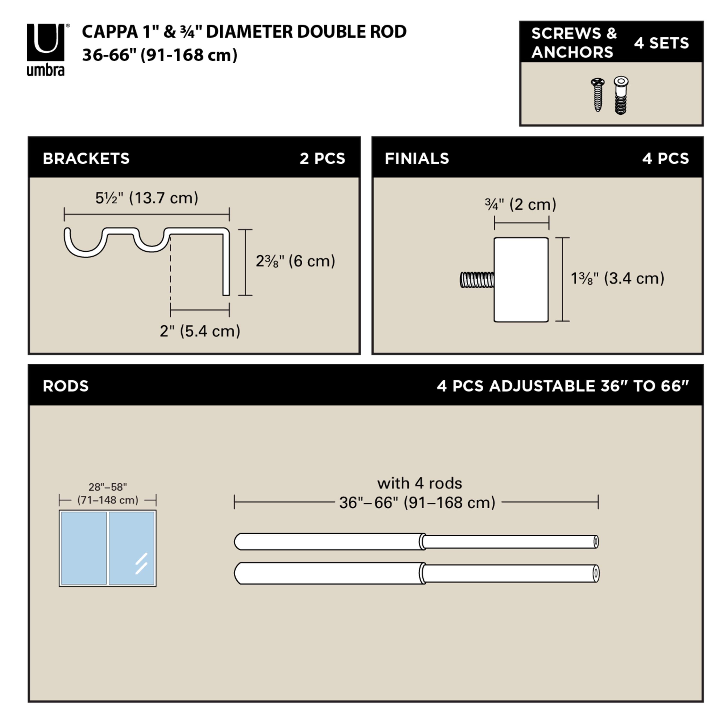 Cappa Drapery Solutions Double Curtain Rod