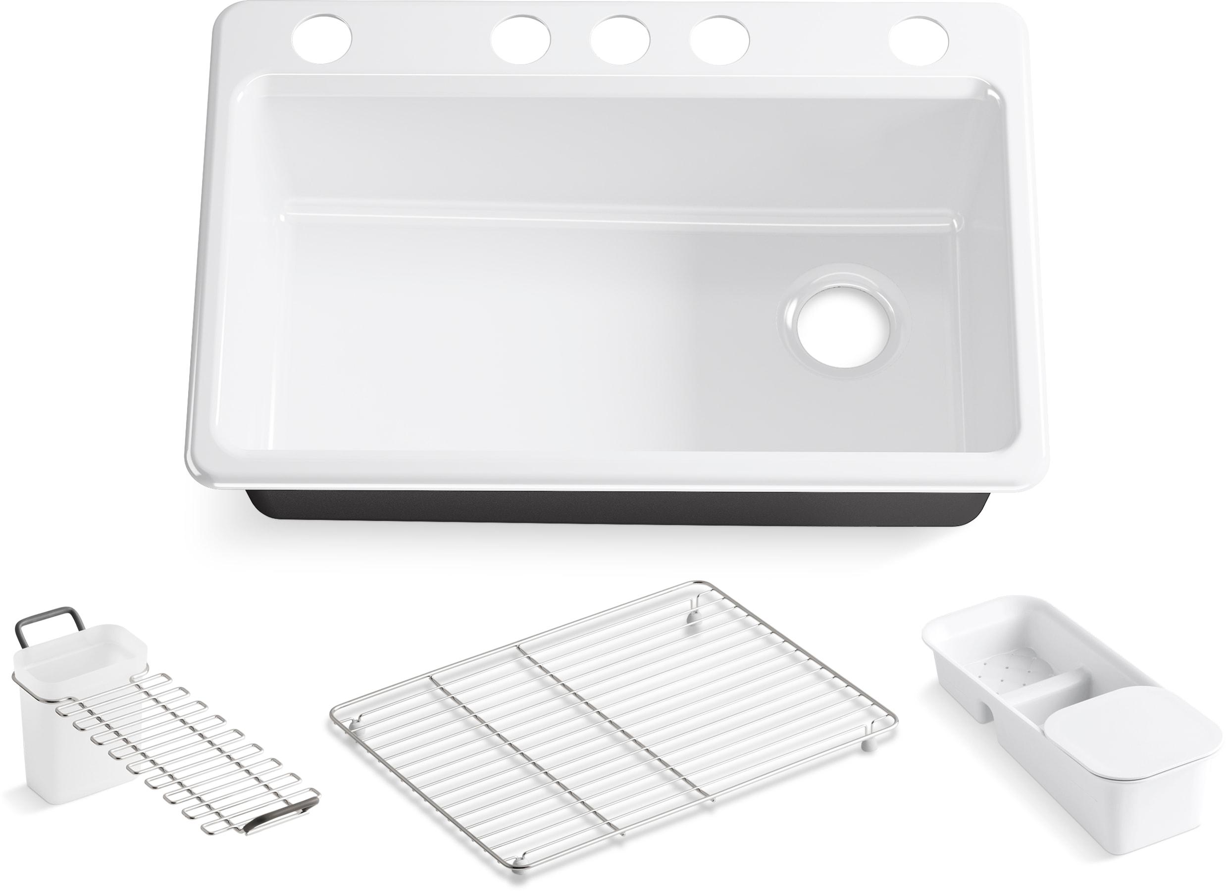 Riverby 33" x 22" x 9-5/8" Under-Mount Single-Bowl Kitchen Sink with Accessories