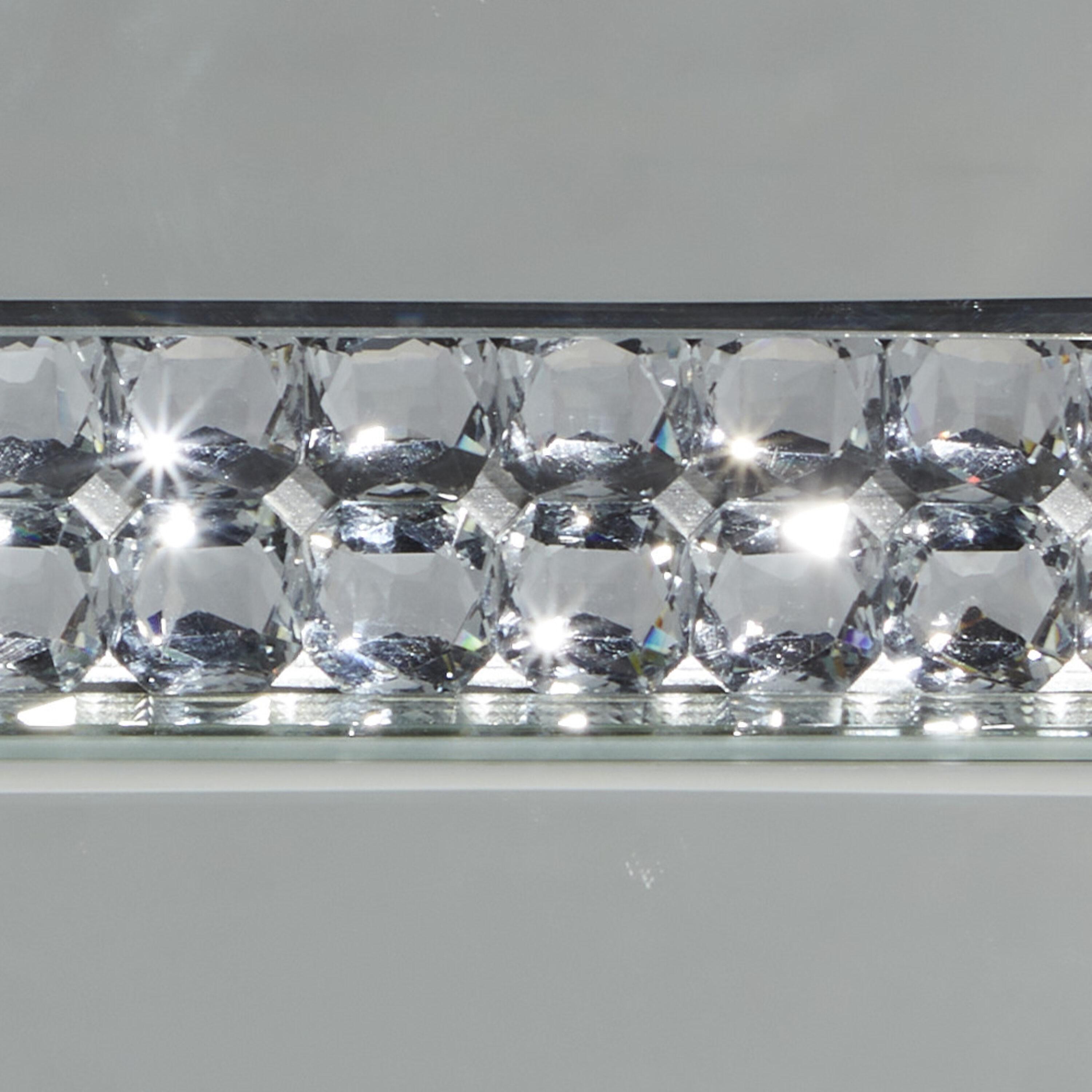 DecMode 47" x 32" Silver Glass Mirrored Console Table, 1-Piece