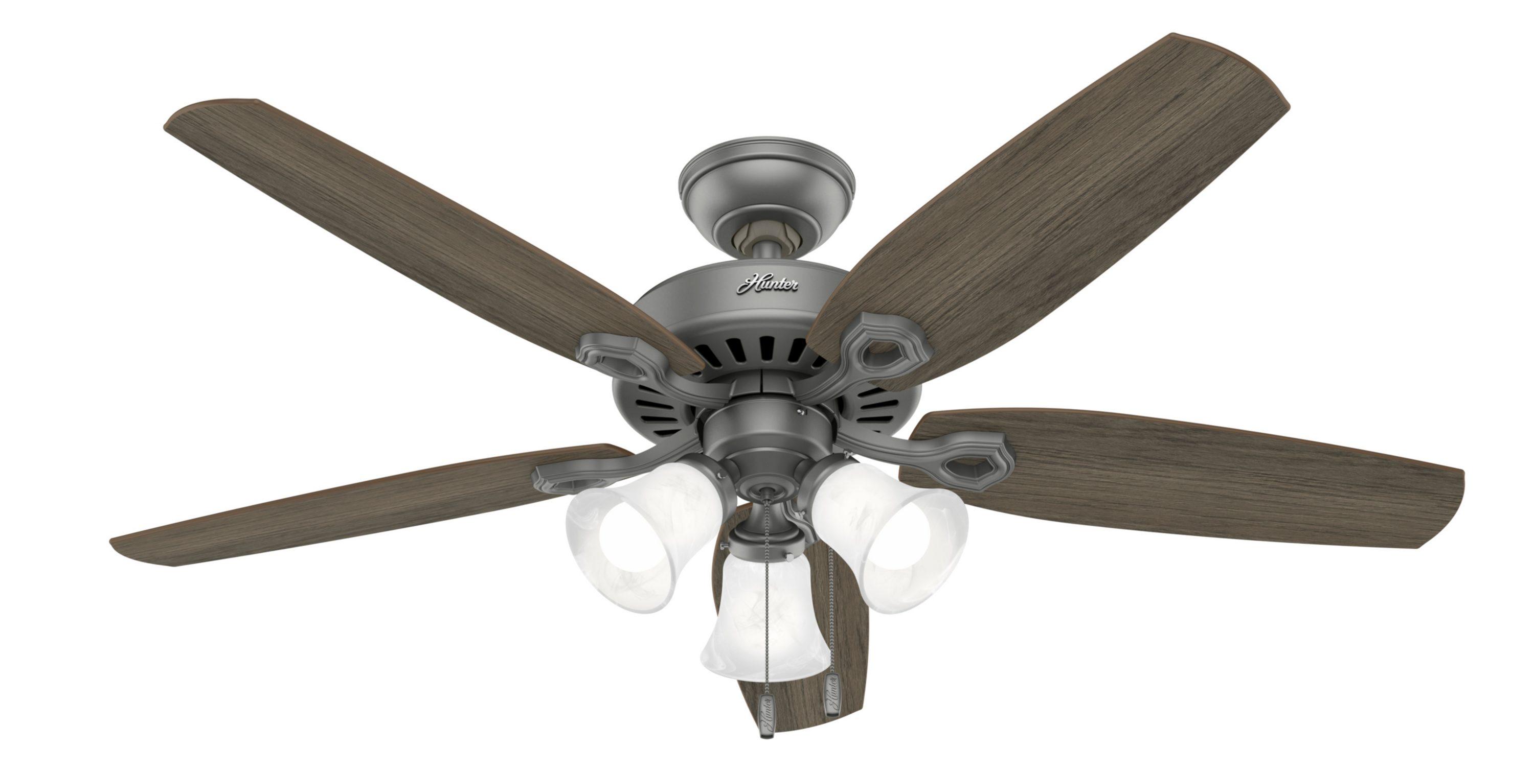 Builder Plus 52"5 - Blade Standard Ceiling Fan with Pull Chain and Light Kit Included