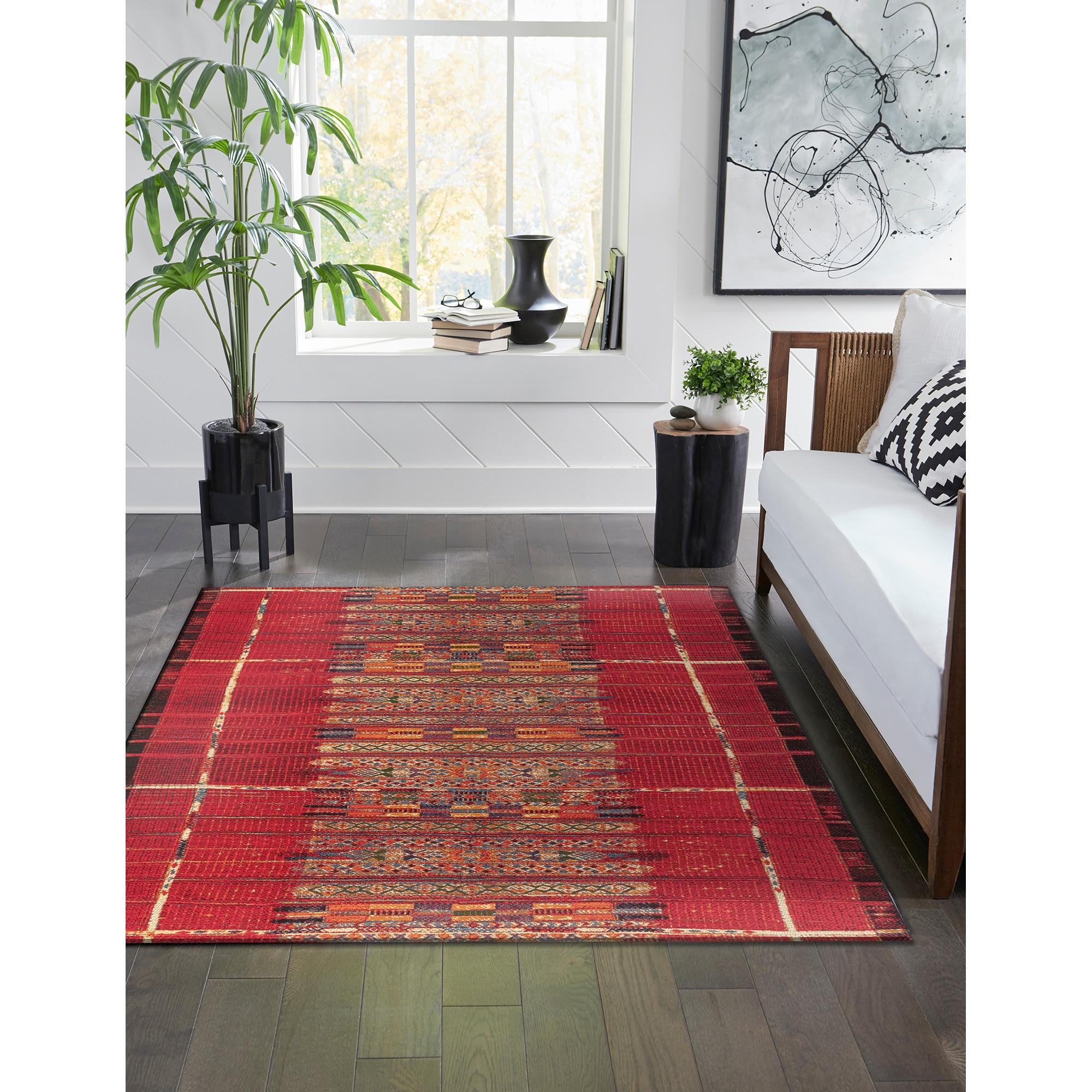 Liora Manne Marina Stripe Indoor/Outdoor Rug Red 6'6" x 9'4"