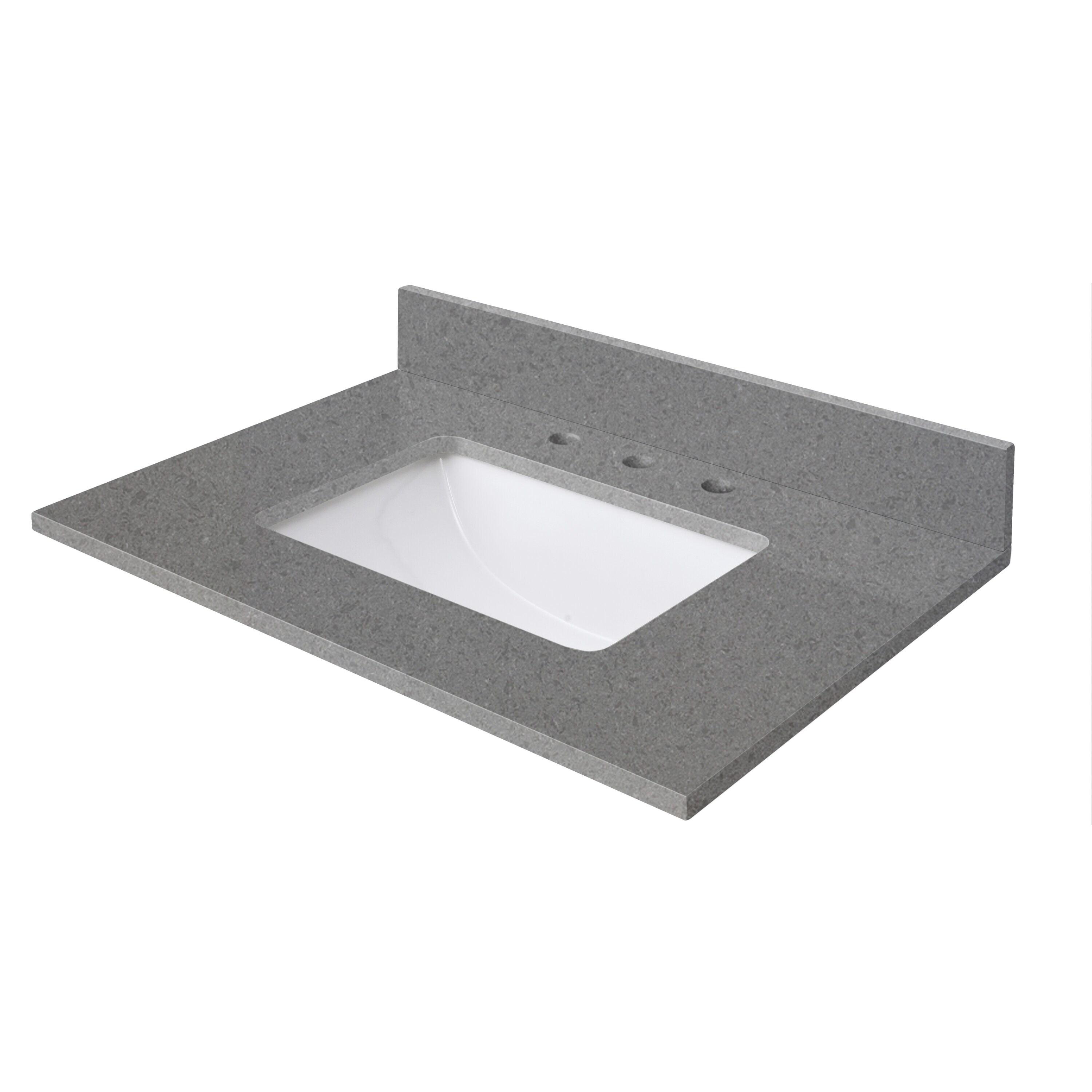 31'' Quartz Single Bathroom Vanity Top with Sink